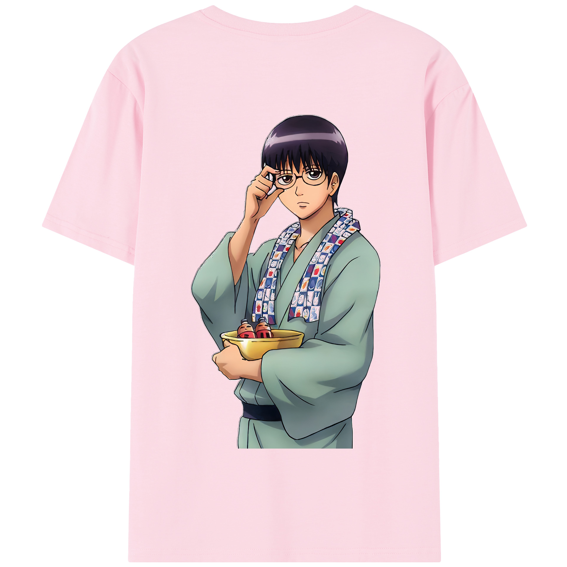 （画像用） ぎんたま 坂田銀時（さかたぎんとき） 神楽 志村新八（しむら しんぱち） GINTAMA Sakata Gintoki Kagura Shimura Shinpachi 綿100％半袖Tシャツ（背面プリント）
