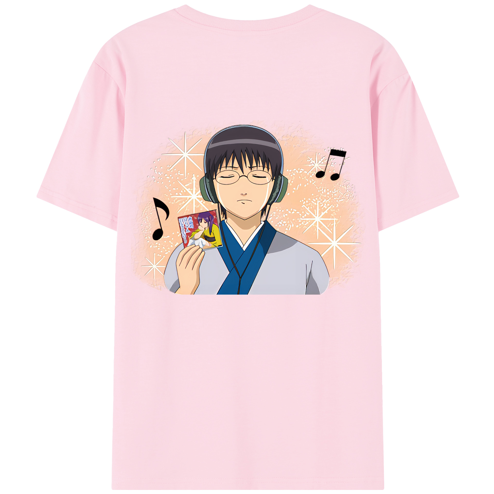 （画像用） ぎんたま 坂田銀時（さかたぎんとき） 神楽 志村新八（しむら しんぱち） GINTAMA Sakata Gintoki Kagura Shimura Shinpachi 綿100％半袖Tシャツ（背面プリント）