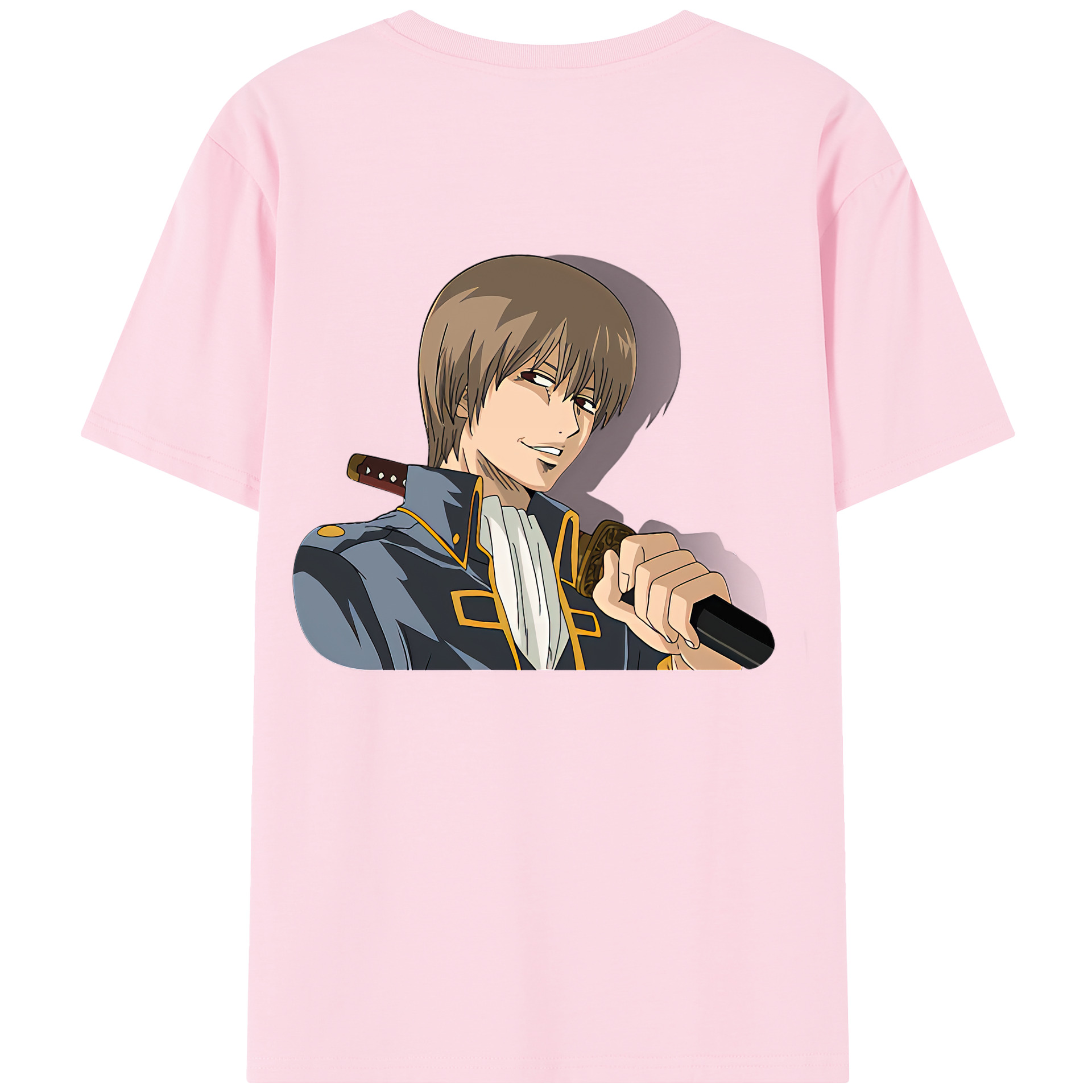 （画像用） ぎんたま 坂田銀時（さかたぎんとき） 神楽 志村新八（しむら しんぱち） GINTAMA Sakata Gintoki Kagura Shimura Shinpachi 綿100％半袖Tシャツ（背面プリント）