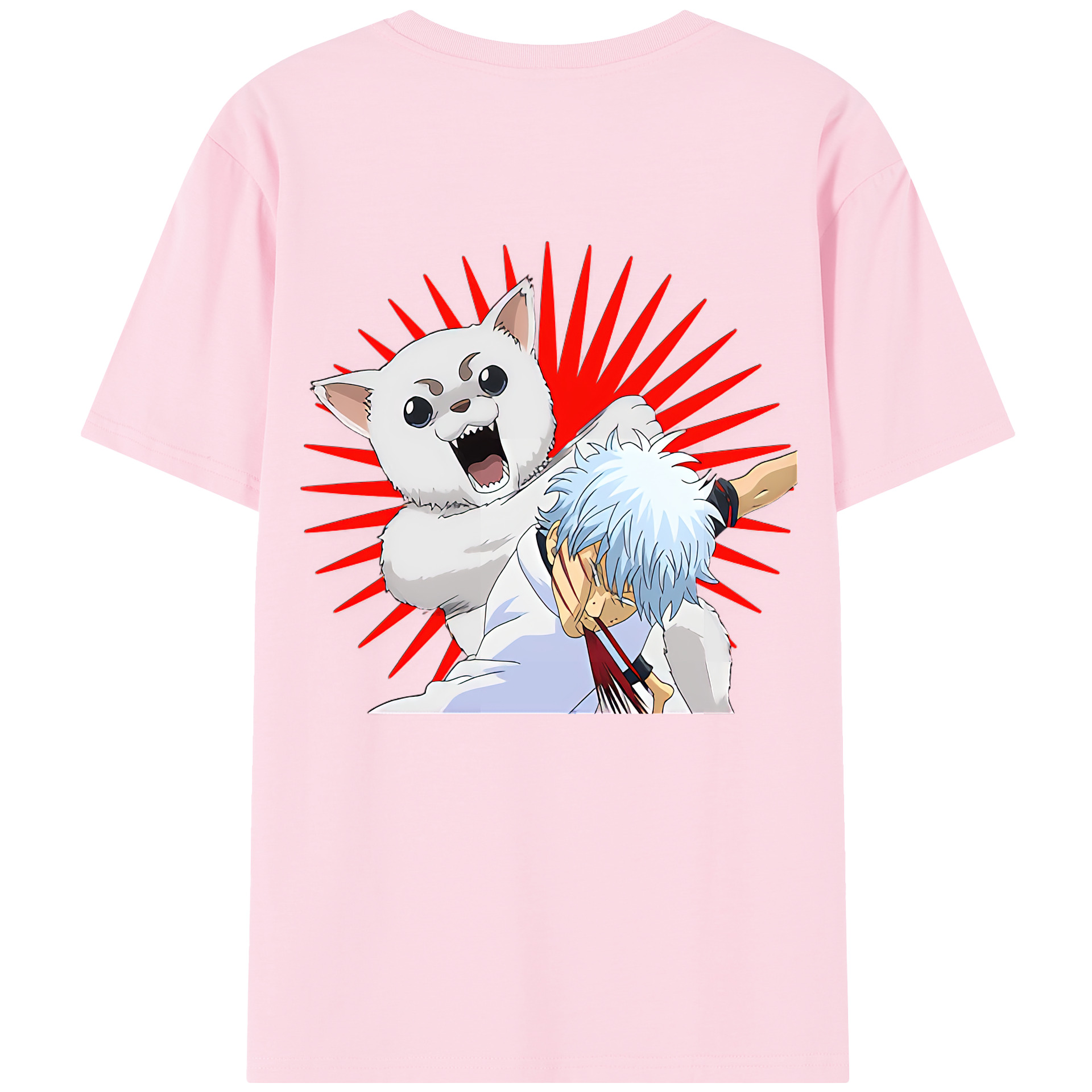 （画像用） ぎんたま 坂田銀時（さかたぎんとき） 神楽 志村新八（しむら しんぱち） GINTAMA Sakata Gintoki Kagura Shimura Shinpachi 綿100％半袖Tシャツ（背面プリント）