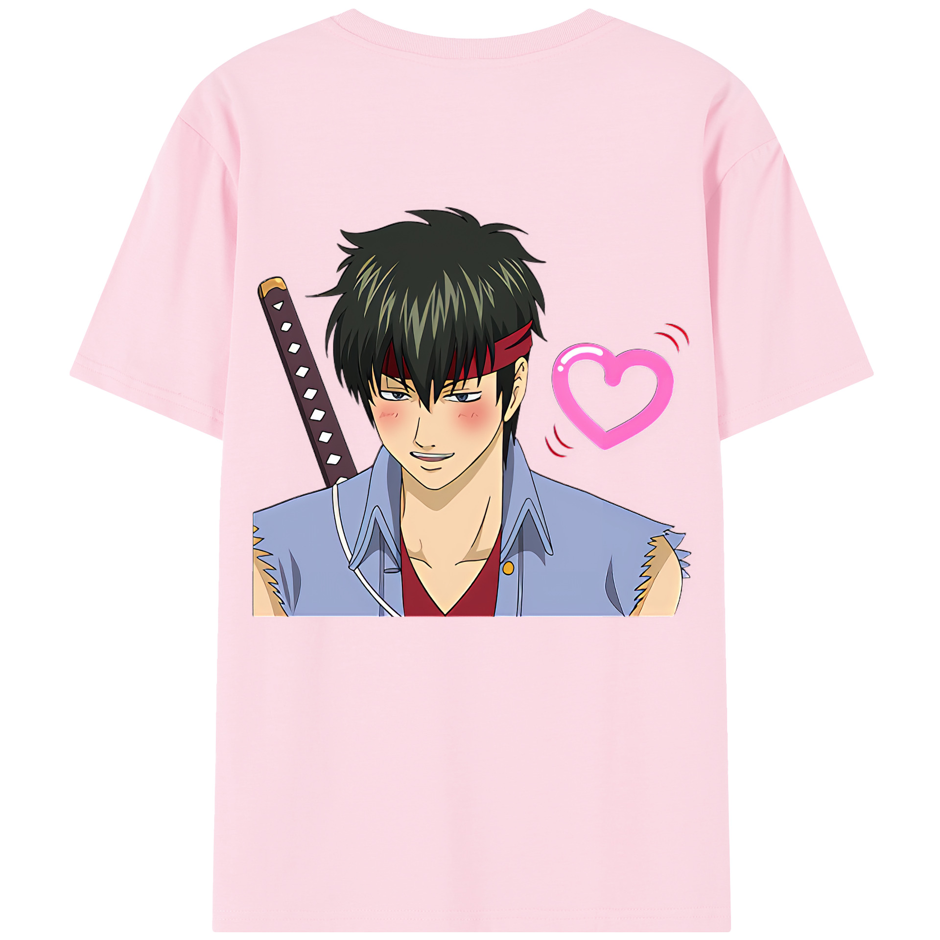 （画像用） ぎんたま 坂田銀時（さかたぎんとき） 神楽 志村新八（しむら しんぱち） GINTAMA Sakata Gintoki Kagura Shimura Shinpachi 綿100％半袖Tシャツ（背面プリント）