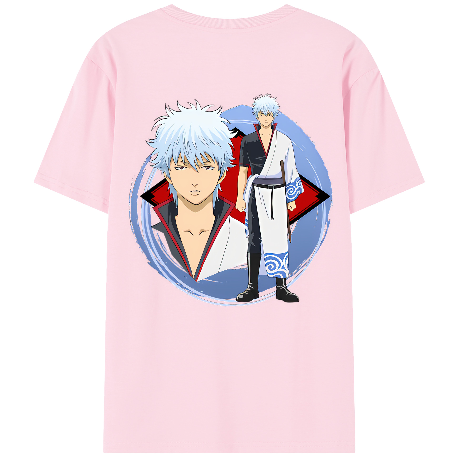 （画像用） ぎんたま 坂田銀時（さかたぎんとき） 神楽 志村新八（しむら しんぱち） GINTAMA Sakata Gintoki Kagura Shimura Shinpachi 綿100％半袖Tシャツ（背面プリント）