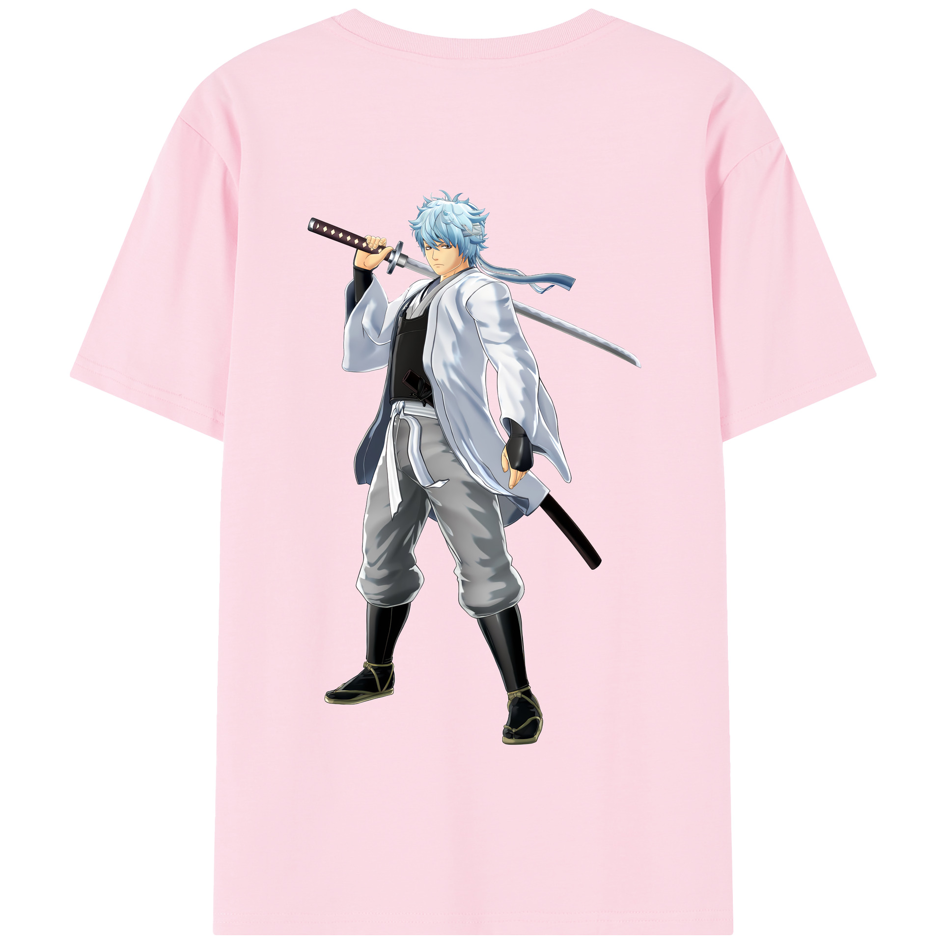 （画像用） ぎんたま 坂田銀時（さかたぎんとき） 神楽 志村新八（しむら しんぱち） GINTAMA Sakata Gintoki Kagura Shimura Shinpachi 綿100％半袖Tシャツ（背面プリント）