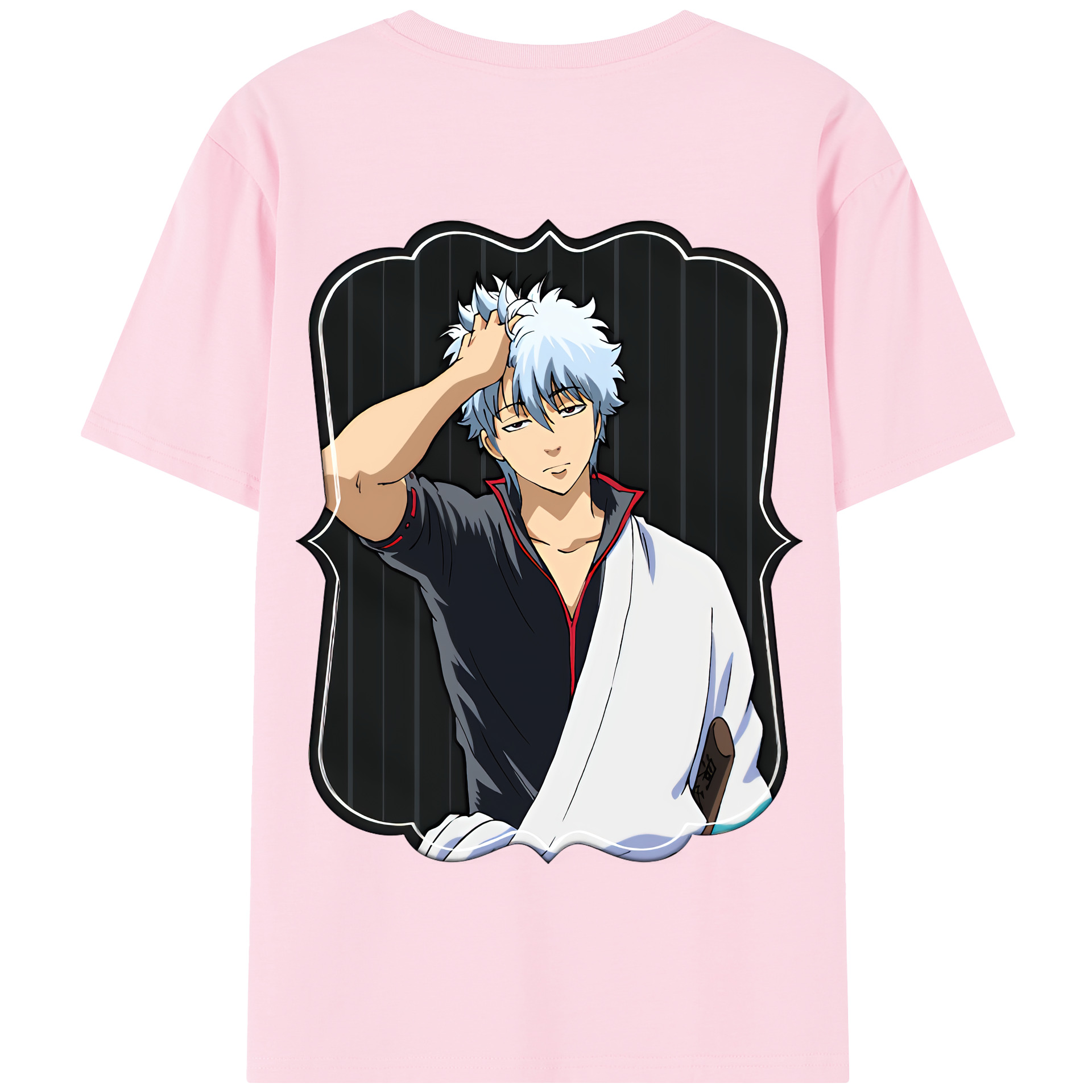 （画像用） ぎんたま 坂田銀時（さかたぎんとき） 神楽 志村新八（しむら しんぱち） GINTAMA Sakata Gintoki Kagura Shimura Shinpachi 綿100％半袖Tシャツ（背面プリント）