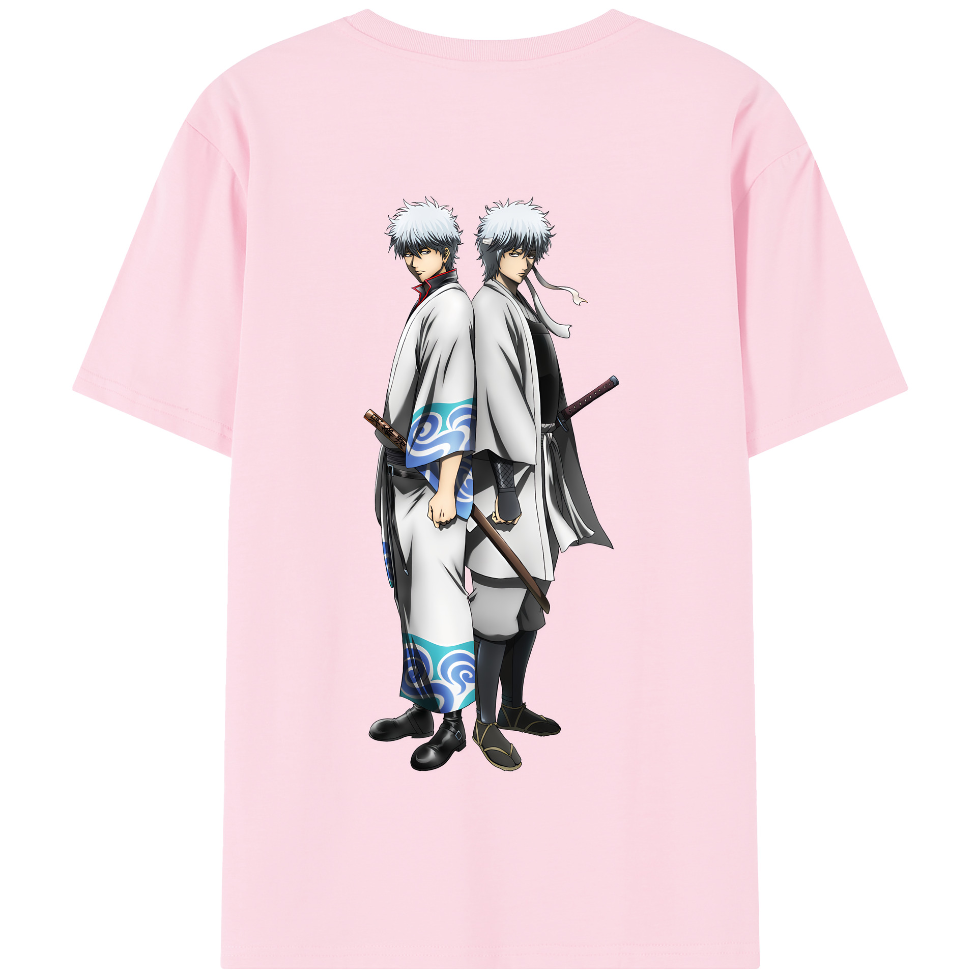 （画像用） ぎんたま 坂田銀時（さかたぎんとき） 神楽 志村新八（しむら しんぱち） GINTAMA Sakata Gintoki Kagura Shimura Shinpachi 綿100％半袖Tシャツ（背面プリント）