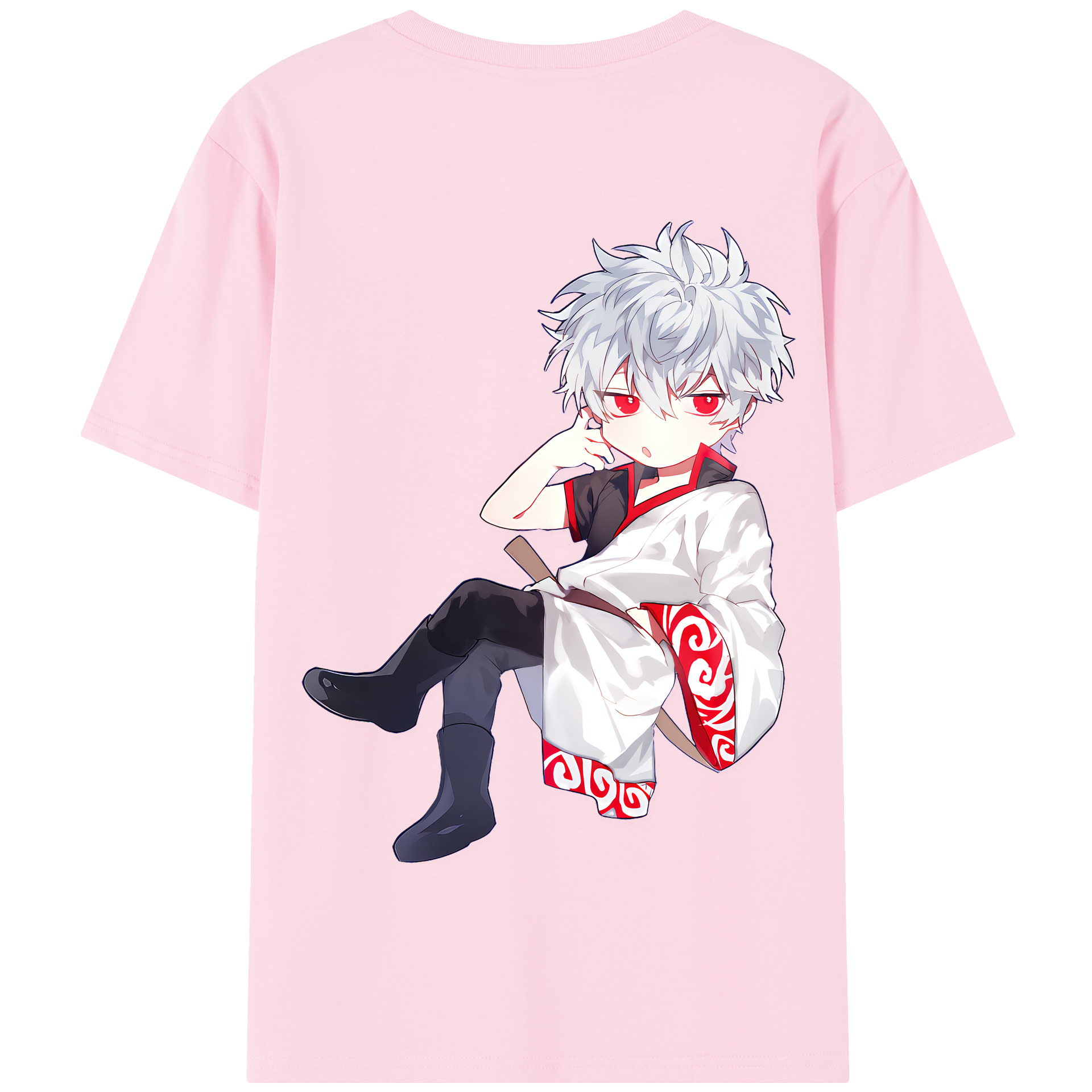 （画像用） ぎんたま 坂田銀時（さかたぎんとき） 神楽 志村新八（しむら しんぱち） GINTAMA Sakata Gintoki Kagura Shimura Shinpachi 綿100％半袖Tシャツ（背面プリント）
