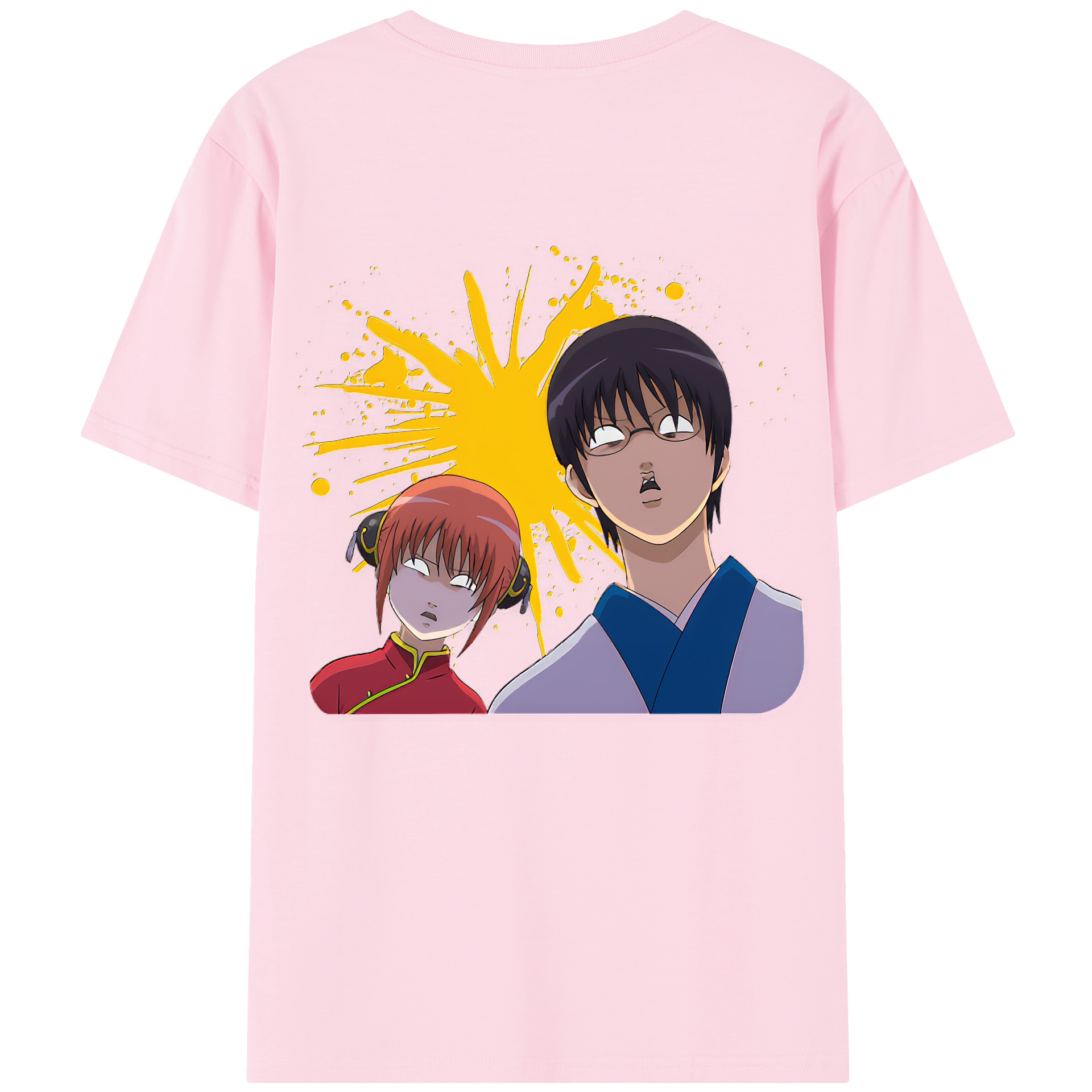 （画像用） ぎんたま 坂田銀時（さかたぎんとき） 神楽 志村新八（しむら しんぱち） GINTAMA Sakata Gintoki Kagura Shimura Shinpachi 綿100％半袖Tシャツ（背面プリント）