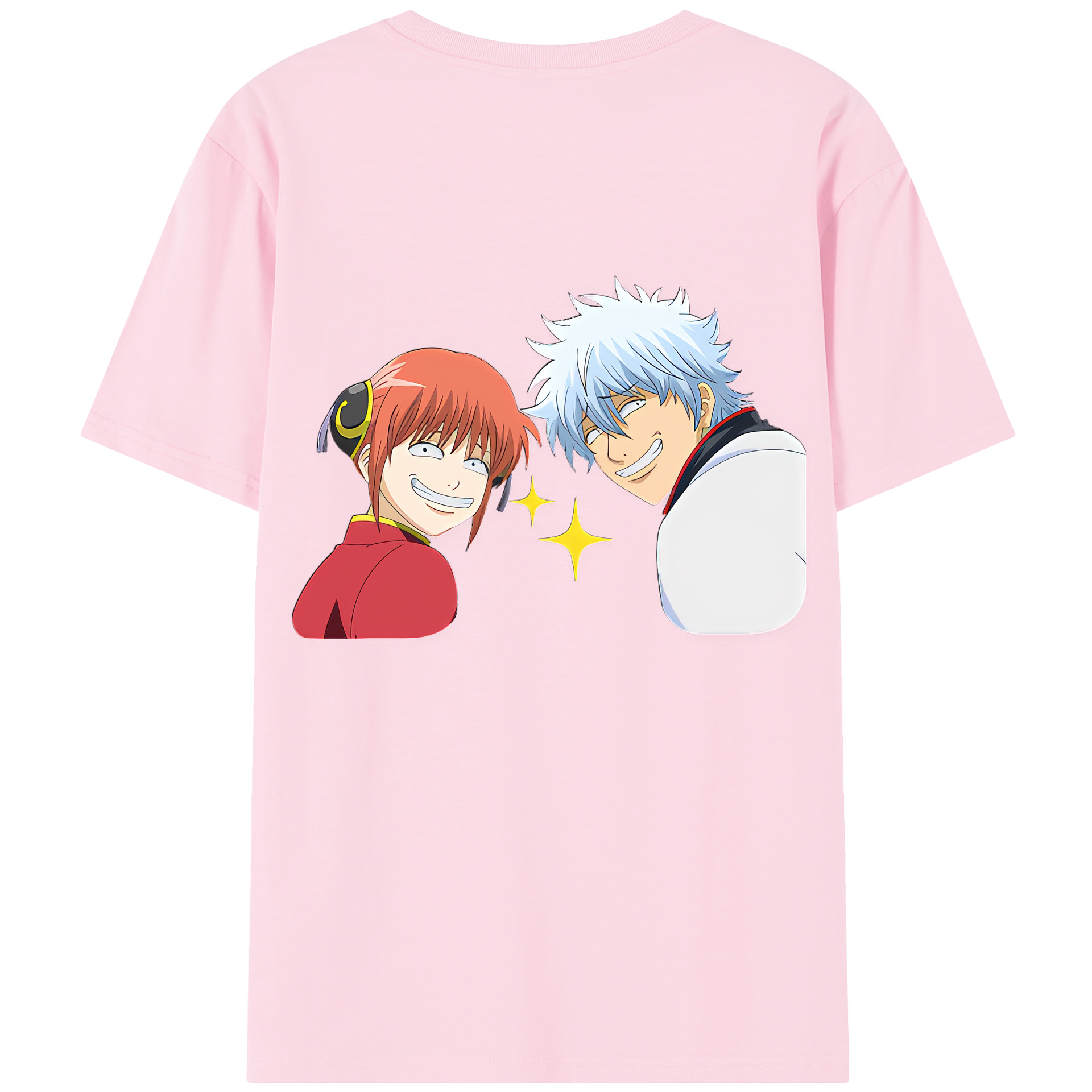 （画像用） ぎんたま 坂田銀時（さかたぎんとき） 神楽 志村新八（しむら しんぱち） GINTAMA Sakata Gintoki Kagura Shimura Shinpachi 綿100％半袖Tシャツ（背面プリント）
