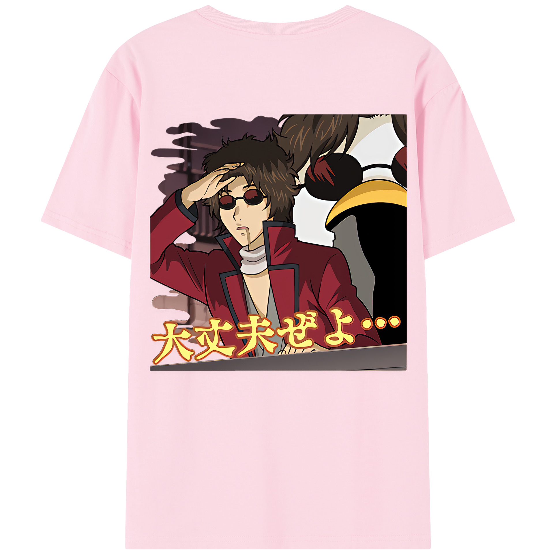 （画像用） ぎんたま 坂田銀時（さかたぎんとき） 神楽 志村新八（しむら しんぱち） GINTAMA Sakata Gintoki Kagura Shimura Shinpachi 綿100％半袖Tシャツ（背面プリント）