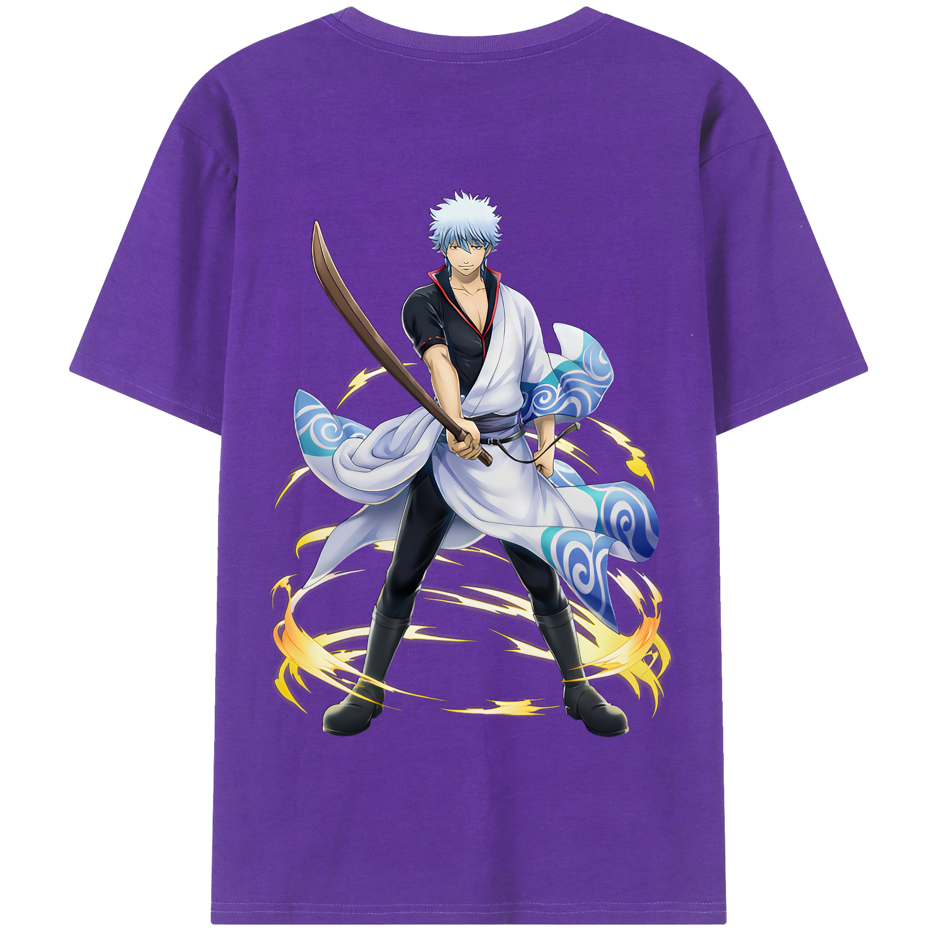 （画像用） ぎんたま 坂田銀時（さかたぎんとき） 神楽 志村新八（しむら しんぱち） GINTAMA Sakata Gintoki Kagura Shimura Shinpachi 綿100％半袖Tシャツ（背面プリント）