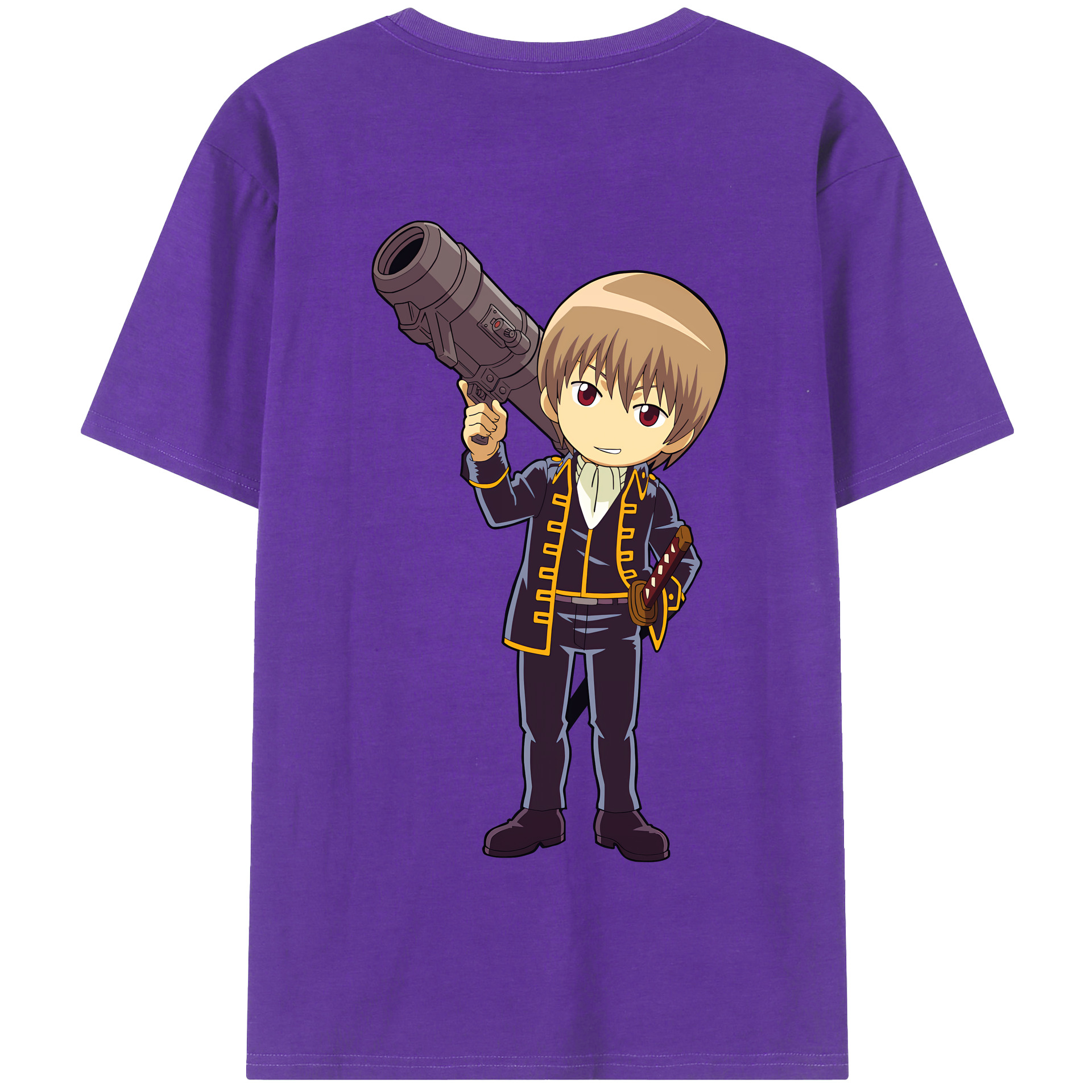 （画像用） ぎんたま 坂田銀時（さかたぎんとき） 神楽 志村新八（しむら しんぱち） GINTAMA Sakata Gintoki Kagura Shimura Shinpachi 綿100％半袖Tシャツ（背面プリント）