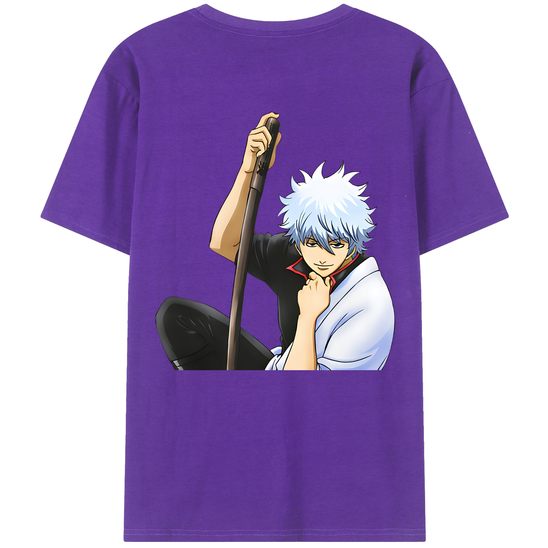 （画像用） ぎんたま 坂田銀時（さかたぎんとき） 神楽 志村新八（しむら しんぱち） GINTAMA Sakata Gintoki Kagura Shimura Shinpachi 綿100％半袖Tシャツ（背面プリント）