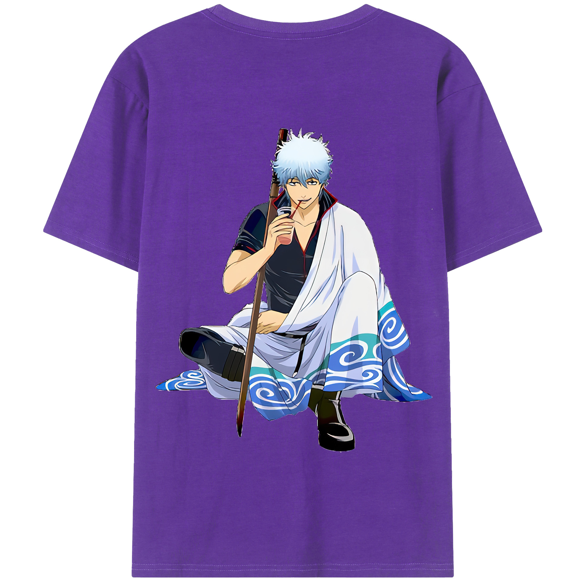 （画像用） ぎんたま 坂田銀時（さかたぎんとき） 神楽 志村新八（しむら しんぱち） GINTAMA Sakata Gintoki Kagura Shimura Shinpachi 綿100％半袖Tシャツ（背面プリント）