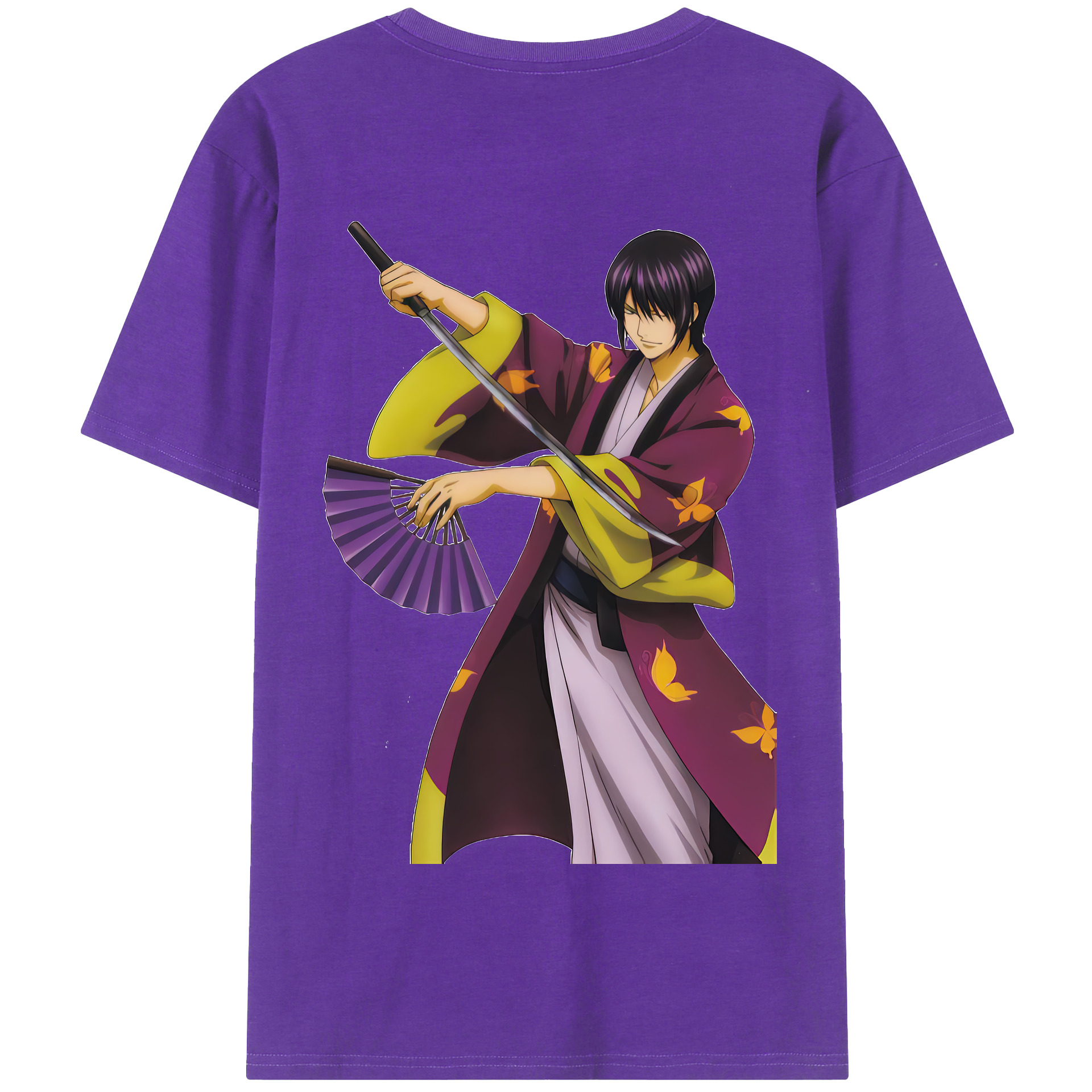 （画像用） ぎんたま 坂田銀時（さかたぎんとき） 神楽 志村新八（しむら しんぱち） GINTAMA Sakata Gintoki Kagura Shimura Shinpachi 綿100％半袖Tシャツ（背面プリント）