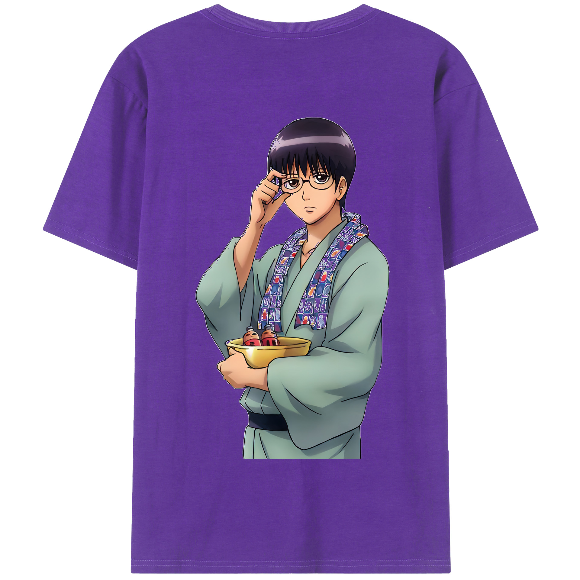 （画像用） ぎんたま 坂田銀時（さかたぎんとき） 神楽 志村新八（しむら しんぱち） GINTAMA Sakata Gintoki Kagura Shimura Shinpachi 綿100％半袖Tシャツ（背面プリント）