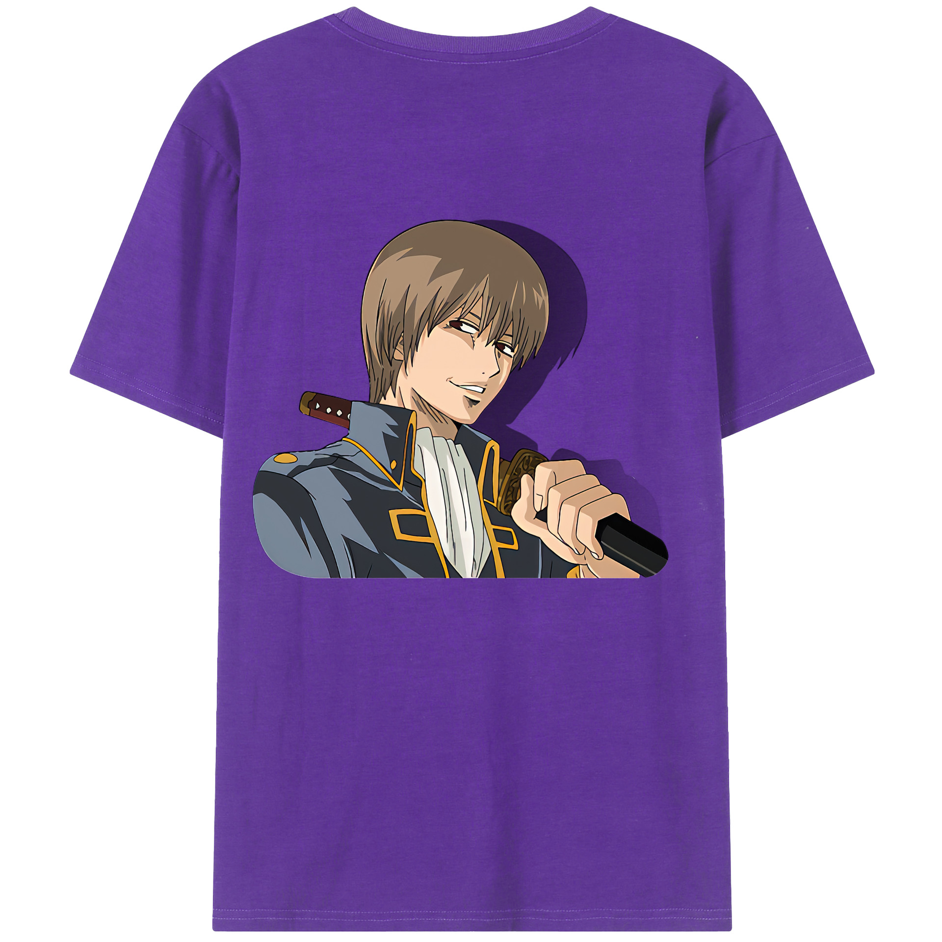 （画像用） ぎんたま 坂田銀時（さかたぎんとき） 神楽 志村新八（しむら しんぱち） GINTAMA Sakata Gintoki Kagura Shimura Shinpachi 綿100％半袖Tシャツ（背面プリント）