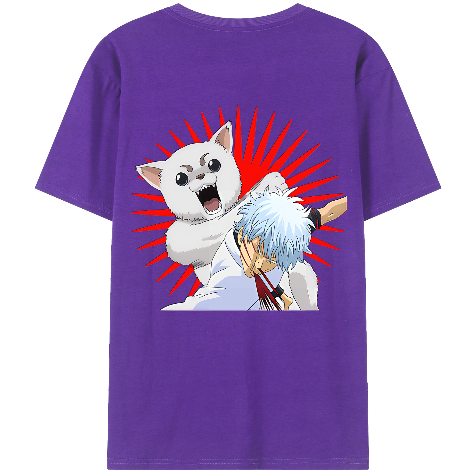 （画像用） ぎんたま 坂田銀時（さかたぎんとき） 神楽 志村新八（しむら しんぱち） GINTAMA Sakata Gintoki Kagura Shimura Shinpachi 綿100％半袖Tシャツ（背面プリント）