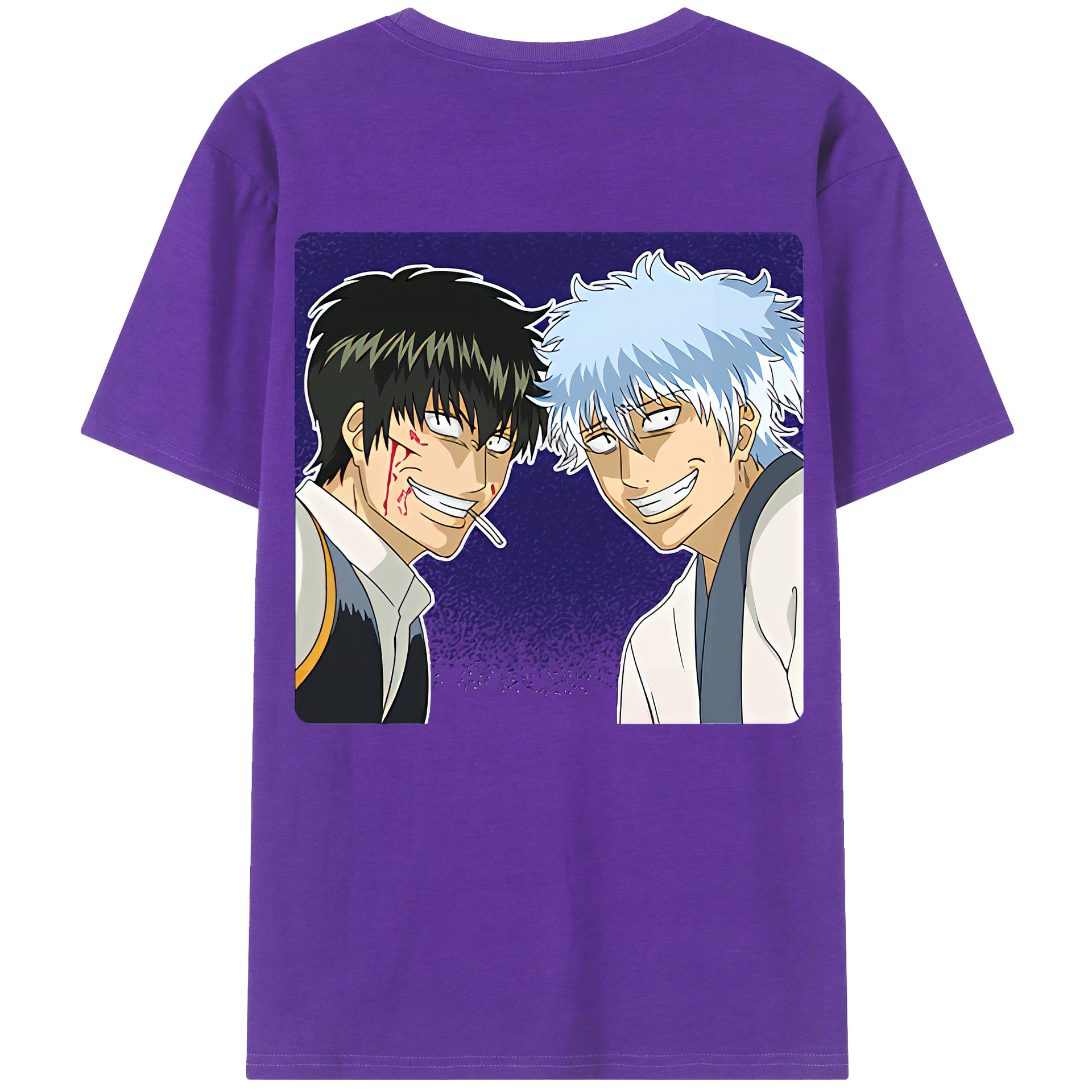 （画像用） ぎんたま 坂田銀時（さかたぎんとき） 神楽 志村新八（しむら しんぱち） GINTAMA Sakata Gintoki Kagura Shimura Shinpachi 綿100％半袖Tシャツ（背面プリント）