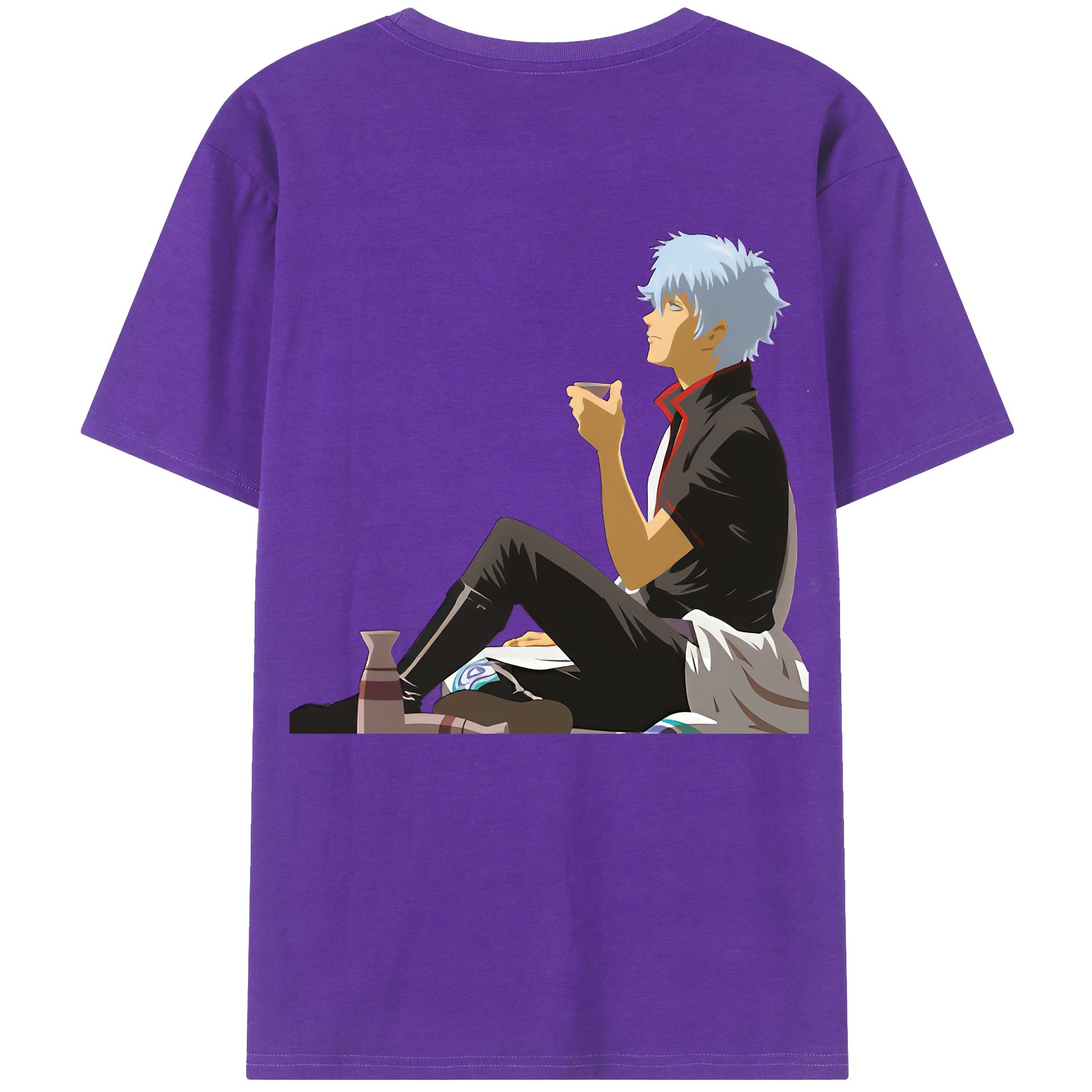 （画像用） ぎんたま 坂田銀時（さかたぎんとき） 神楽 志村新八（しむら しんぱち） GINTAMA Sakata Gintoki Kagura Shimura Shinpachi 綿100％半袖Tシャツ（背面プリント）