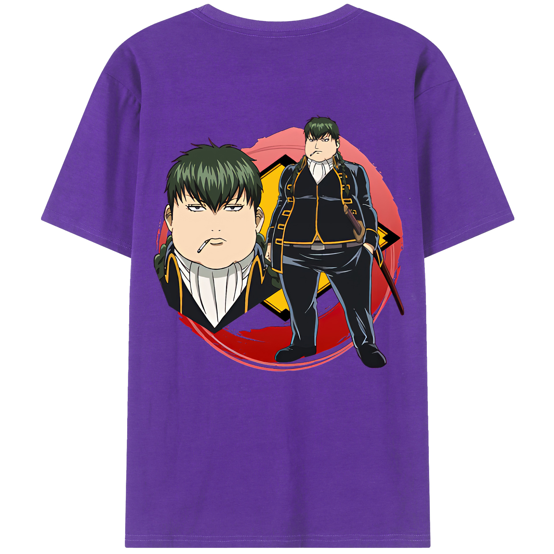 （画像用） ぎんたま 坂田銀時（さかたぎんとき） 神楽 志村新八（しむら しんぱち） GINTAMA Sakata Gintoki Kagura Shimura Shinpachi 綿100％半袖Tシャツ（背面プリント）