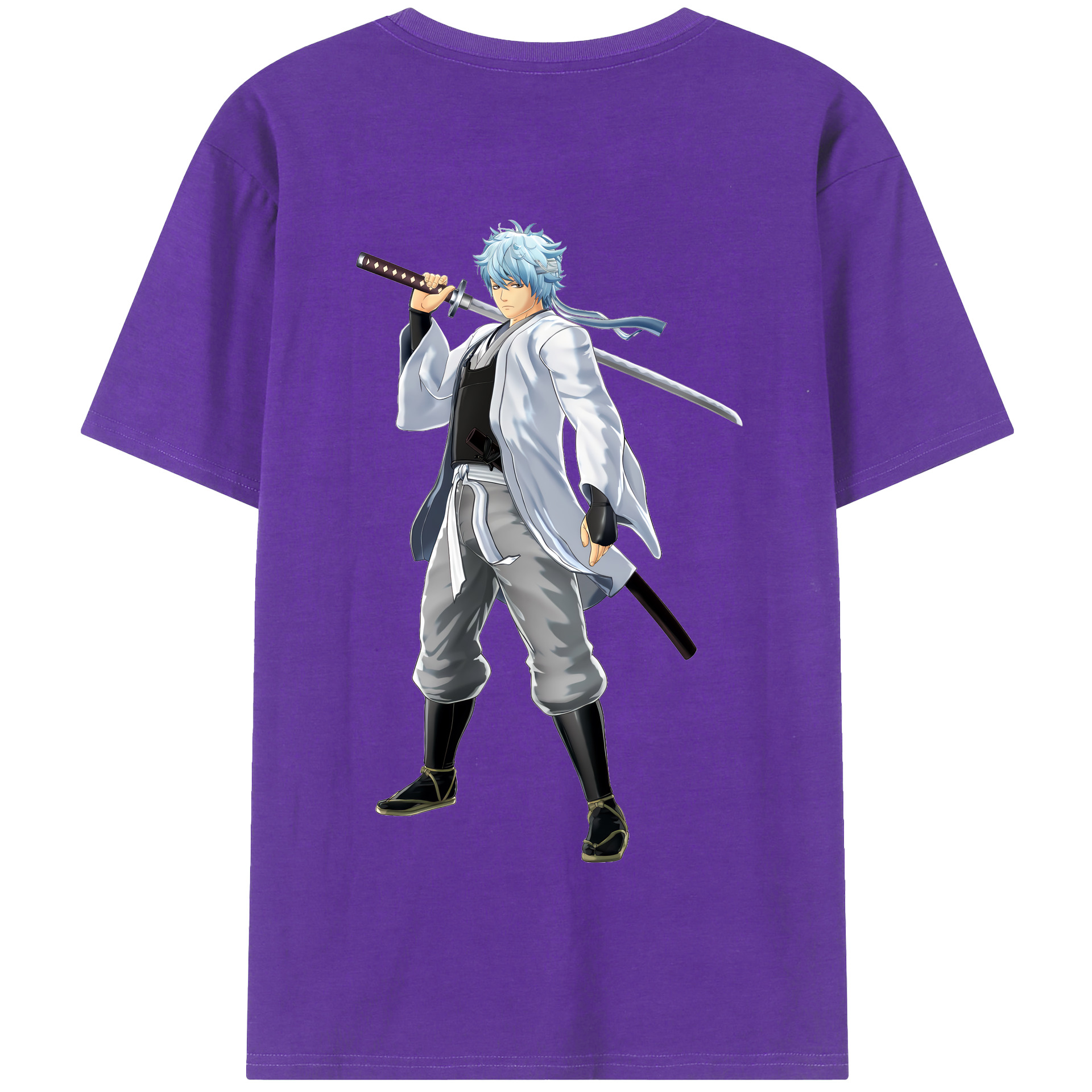 （画像用） ぎんたま 坂田銀時（さかたぎんとき） 神楽 志村新八（しむら しんぱち） GINTAMA Sakata Gintoki Kagura Shimura Shinpachi 綿100％半袖Tシャツ（背面プリント）