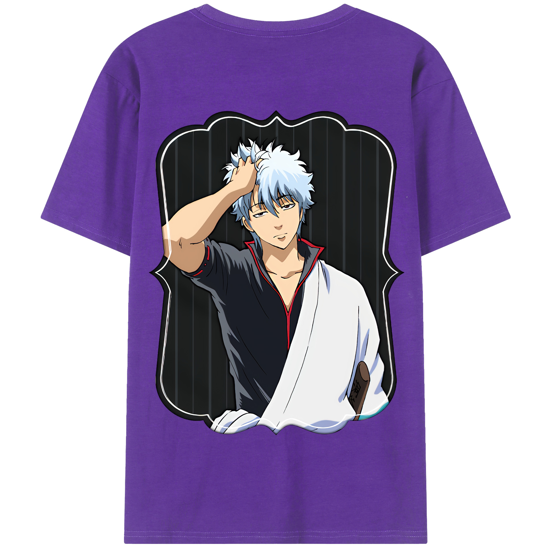 （画像用） ぎんたま 坂田銀時（さかたぎんとき） 神楽 志村新八（しむら しんぱち） GINTAMA Sakata Gintoki Kagura Shimura Shinpachi 綿100％半袖Tシャツ（背面プリント）