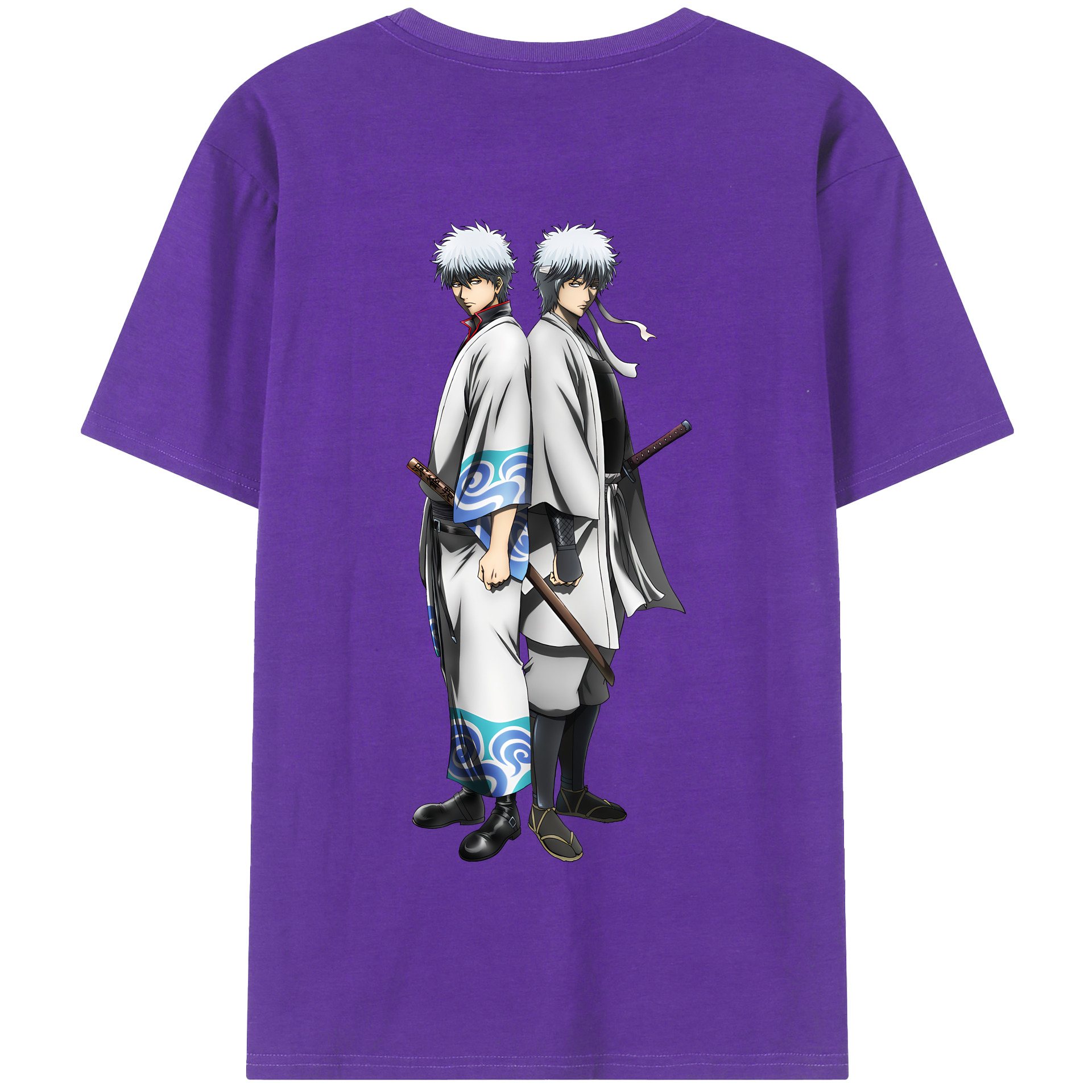 （画像用） ぎんたま 坂田銀時（さかたぎんとき） 神楽 志村新八（しむら しんぱち） GINTAMA Sakata Gintoki Kagura Shimura Shinpachi 綿100％半袖Tシャツ（背面プリント）