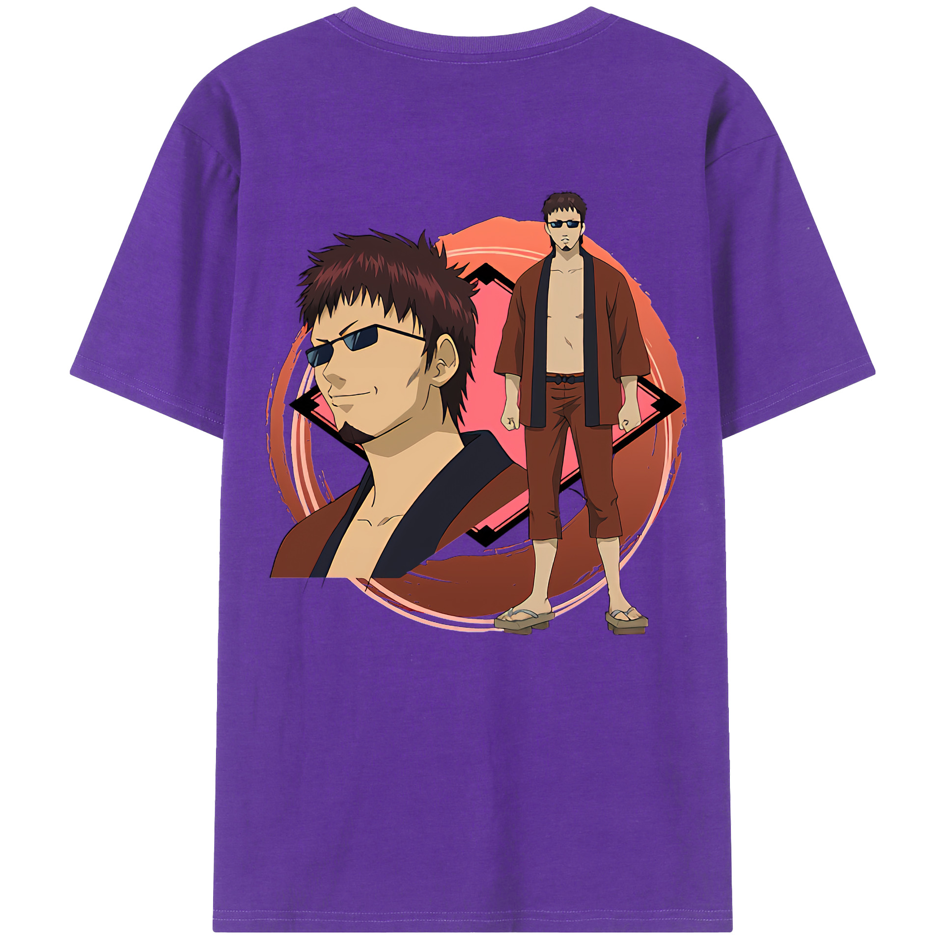 （画像用） ぎんたま 坂田銀時（さかたぎんとき） 神楽 志村新八（しむら しんぱち） GINTAMA Sakata Gintoki Kagura Shimura Shinpachi 綿100％半袖Tシャツ（背面プリント）