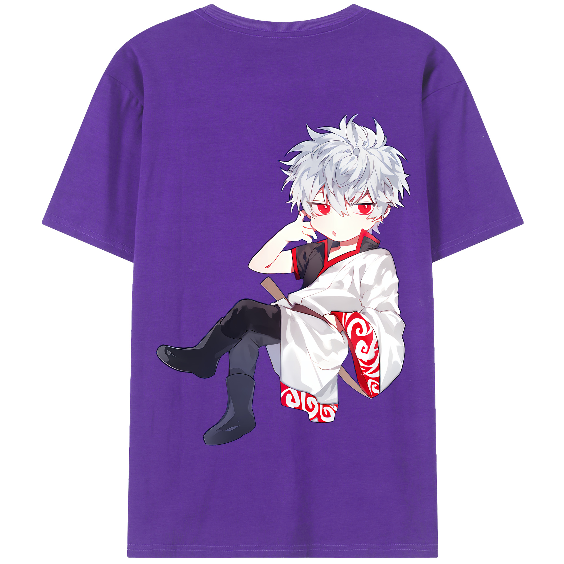 （画像用） ぎんたま 坂田銀時（さかたぎんとき） 神楽 志村新八（しむら しんぱち） GINTAMA Sakata Gintoki Kagura Shimura Shinpachi 綿100％半袖Tシャツ（背面プリント）