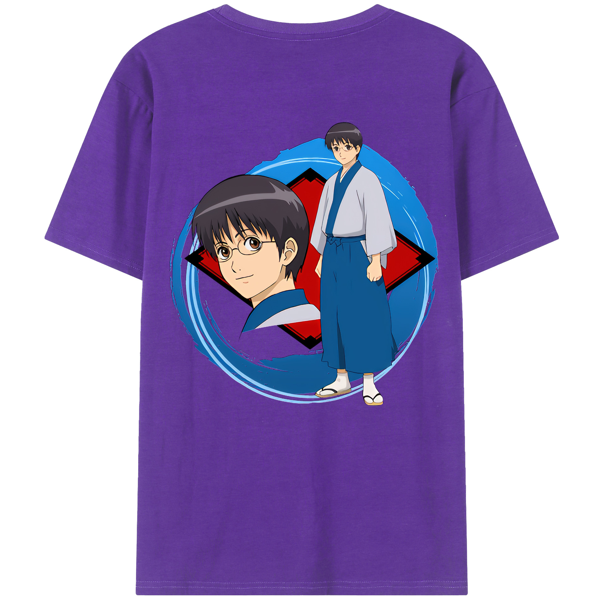 （画像用） ぎんたま 坂田銀時（さかたぎんとき） 神楽 志村新八（しむら しんぱち） GINTAMA Sakata Gintoki Kagura Shimura Shinpachi 綿100％半袖Tシャツ（背面プリント）