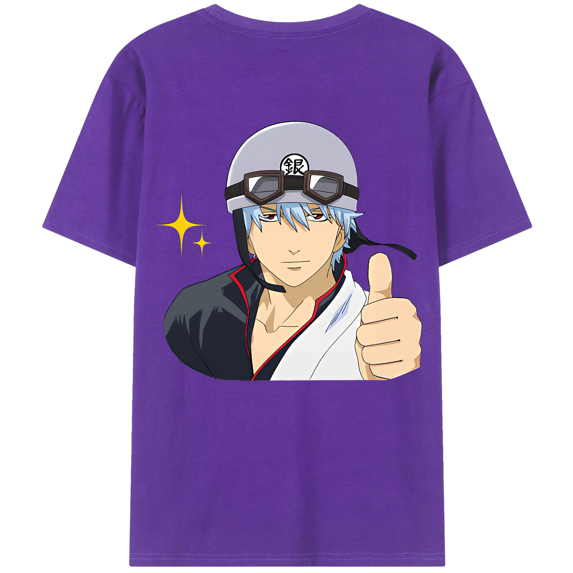 （画像用） ぎんたま 坂田銀時（さかたぎんとき） 神楽 志村新八（しむら しんぱち） GINTAMA Sakata Gintoki Kagura Shimura Shinpachi 綿100％半袖Tシャツ（背面プリント）