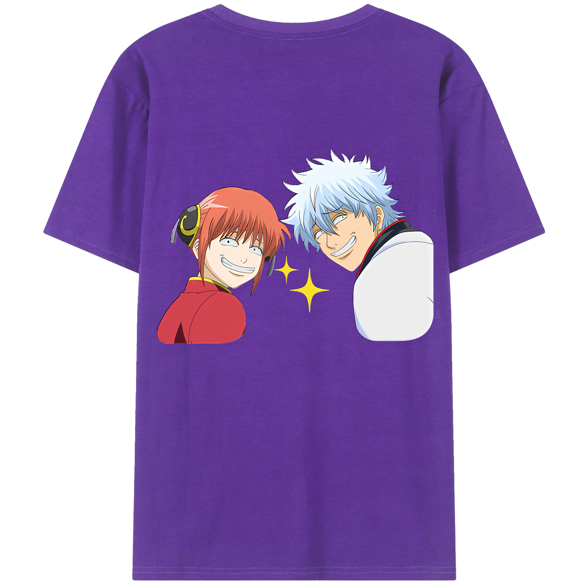 （画像用） ぎんたま 坂田銀時（さかたぎんとき） 神楽 志村新八（しむら しんぱち） GINTAMA Sakata Gintoki Kagura Shimura Shinpachi 綿100％半袖Tシャツ（背面プリント）