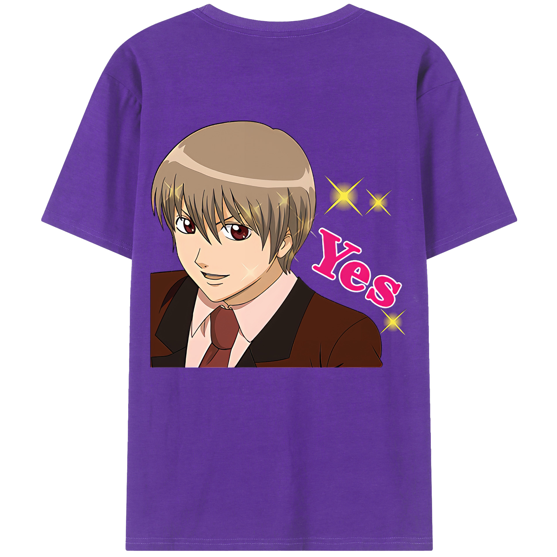 （画像用） ぎんたま 坂田銀時（さかたぎんとき） 神楽 志村新八（しむら しんぱち） GINTAMA Sakata Gintoki Kagura Shimura Shinpachi 綿100％半袖Tシャツ（背面プリント）