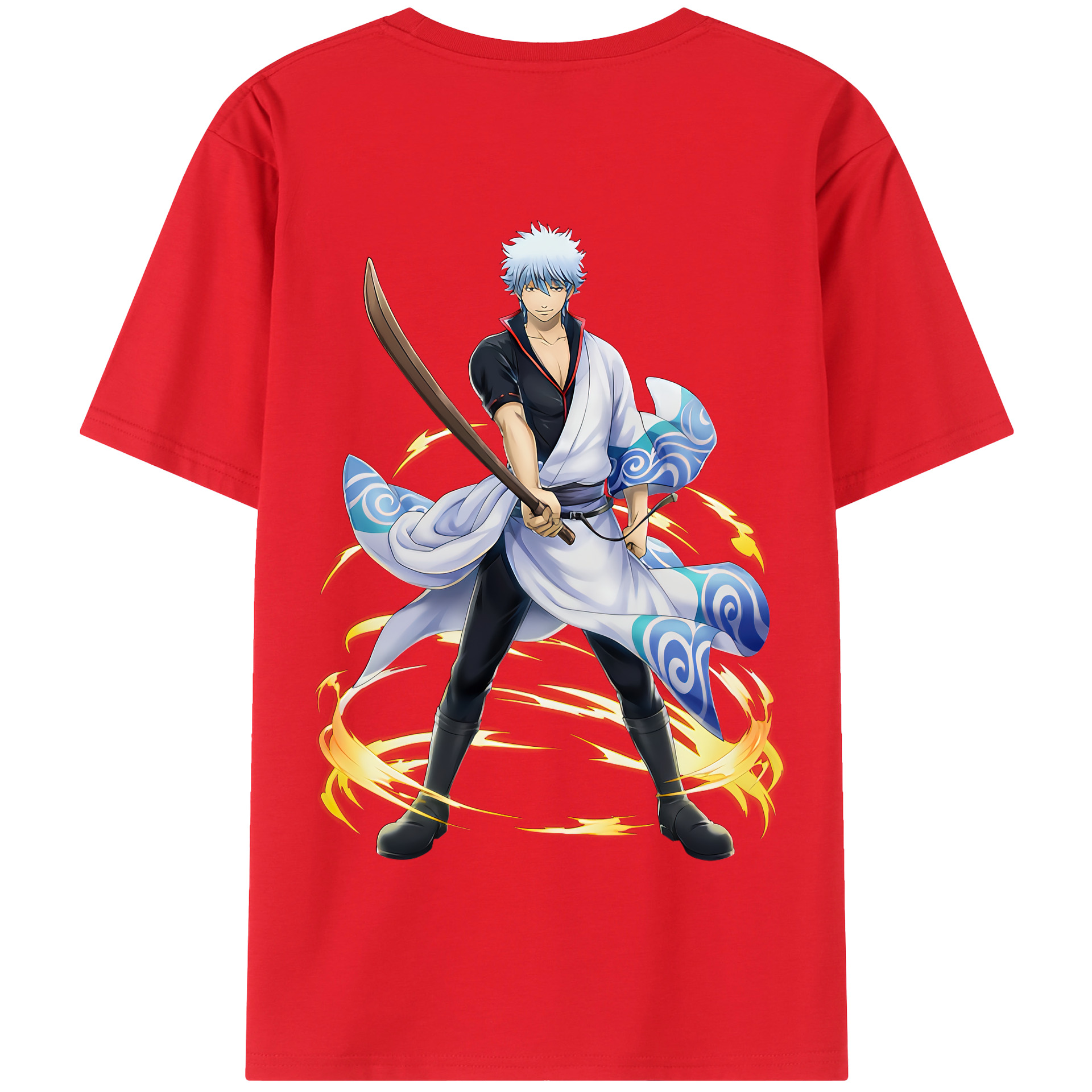 （画像用） ぎんたま 坂田銀時（さかたぎんとき） 神楽 志村新八（しむら しんぱち） GINTAMA Sakata Gintoki Kagura Shimura Shinpachi 綿100％半袖Tシャツ（背面プリント）