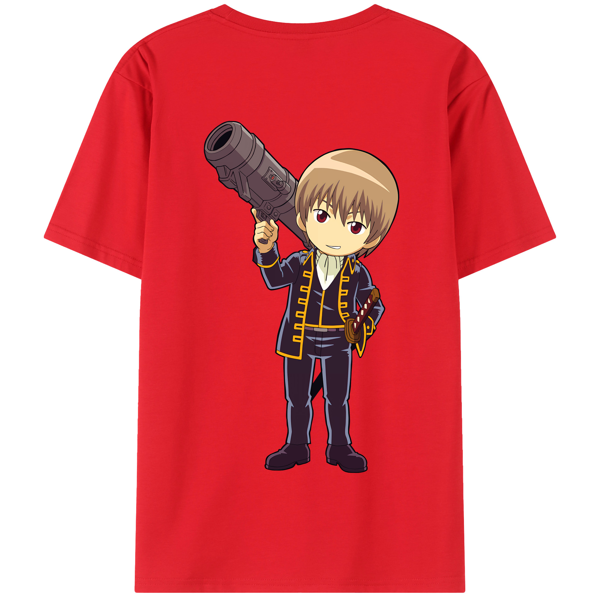 （画像用） ぎんたま 坂田銀時（さかたぎんとき） 神楽 志村新八（しむら しんぱち） GINTAMA Sakata Gintoki Kagura Shimura Shinpachi 綿100％半袖Tシャツ（背面プリント）