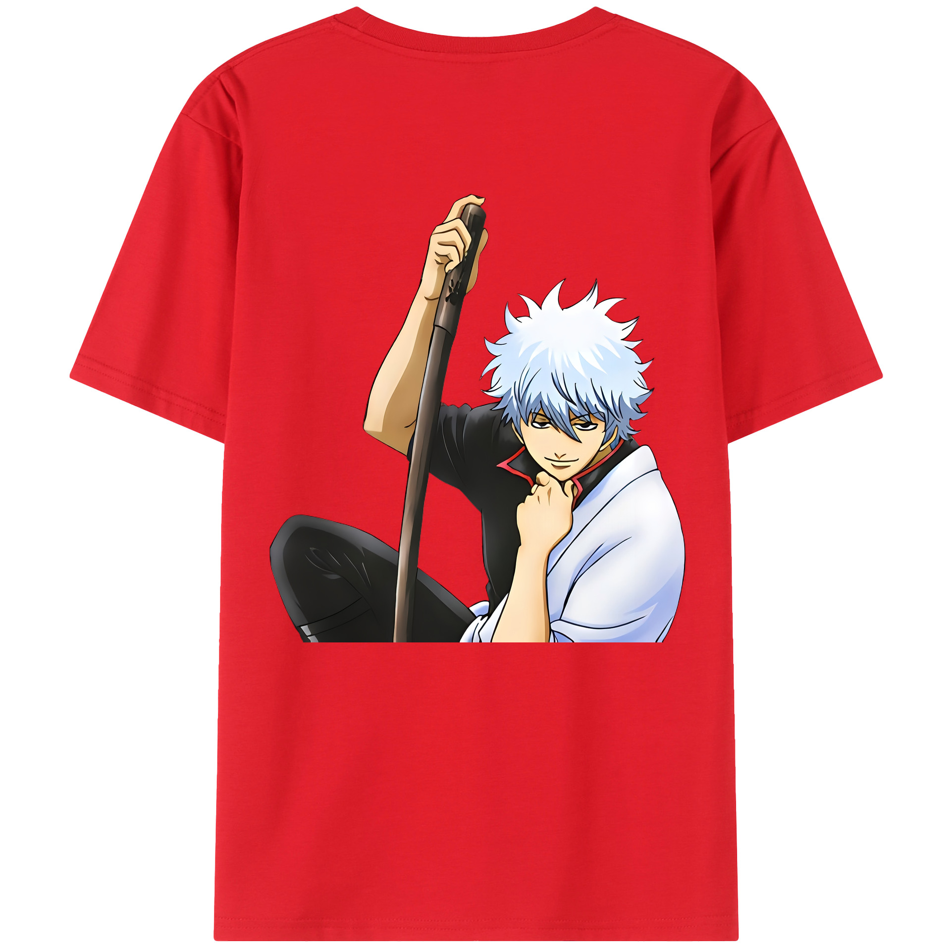 （画像用） ぎんたま 坂田銀時（さかたぎんとき） 神楽 志村新八（しむら しんぱち） GINTAMA Sakata Gintoki Kagura Shimura Shinpachi 綿100％半袖Tシャツ（背面プリント）