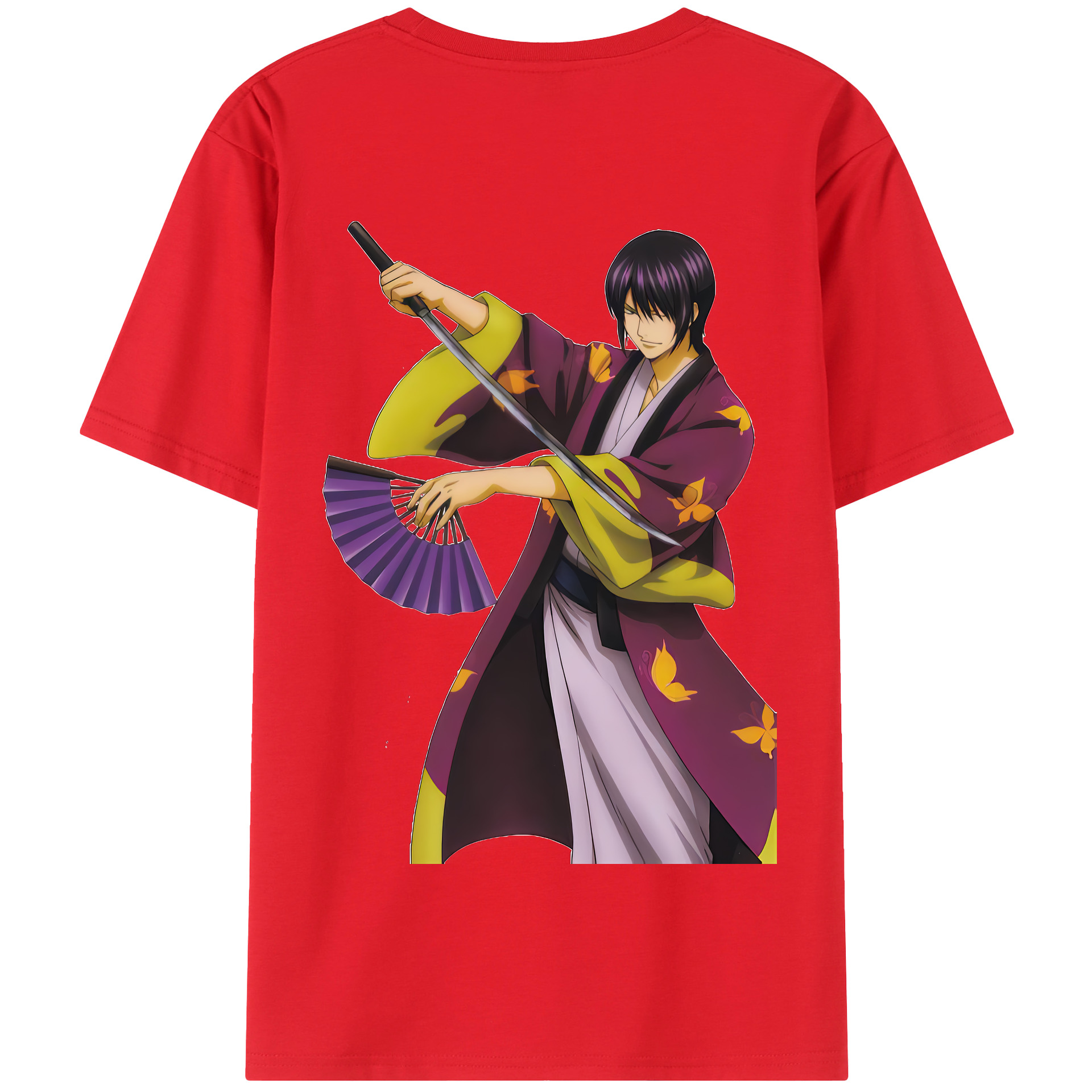 （画像用） ぎんたま 坂田銀時（さかたぎんとき） 神楽 志村新八（しむら しんぱち） GINTAMA Sakata Gintoki Kagura Shimura Shinpachi 綿100％半袖Tシャツ（背面プリント）