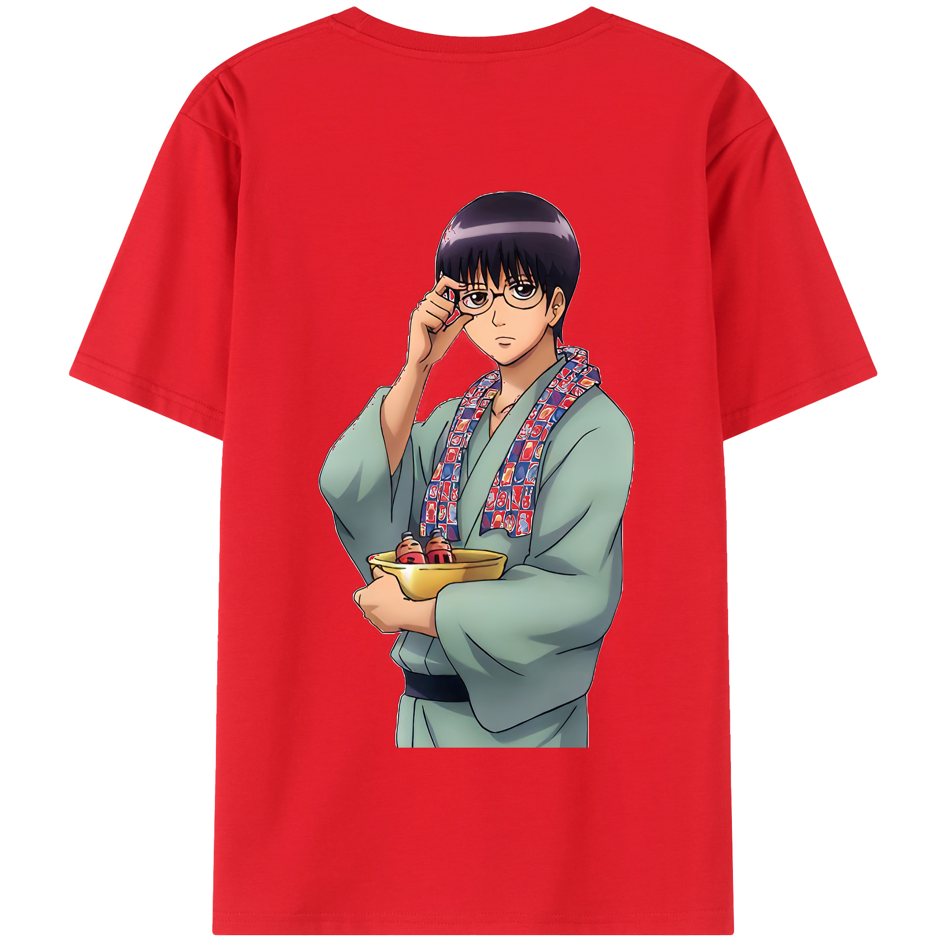 （画像用） ぎんたま 坂田銀時（さかたぎんとき） 神楽 志村新八（しむら しんぱち） GINTAMA Sakata Gintoki Kagura Shimura Shinpachi 綿100％半袖Tシャツ（背面プリント）