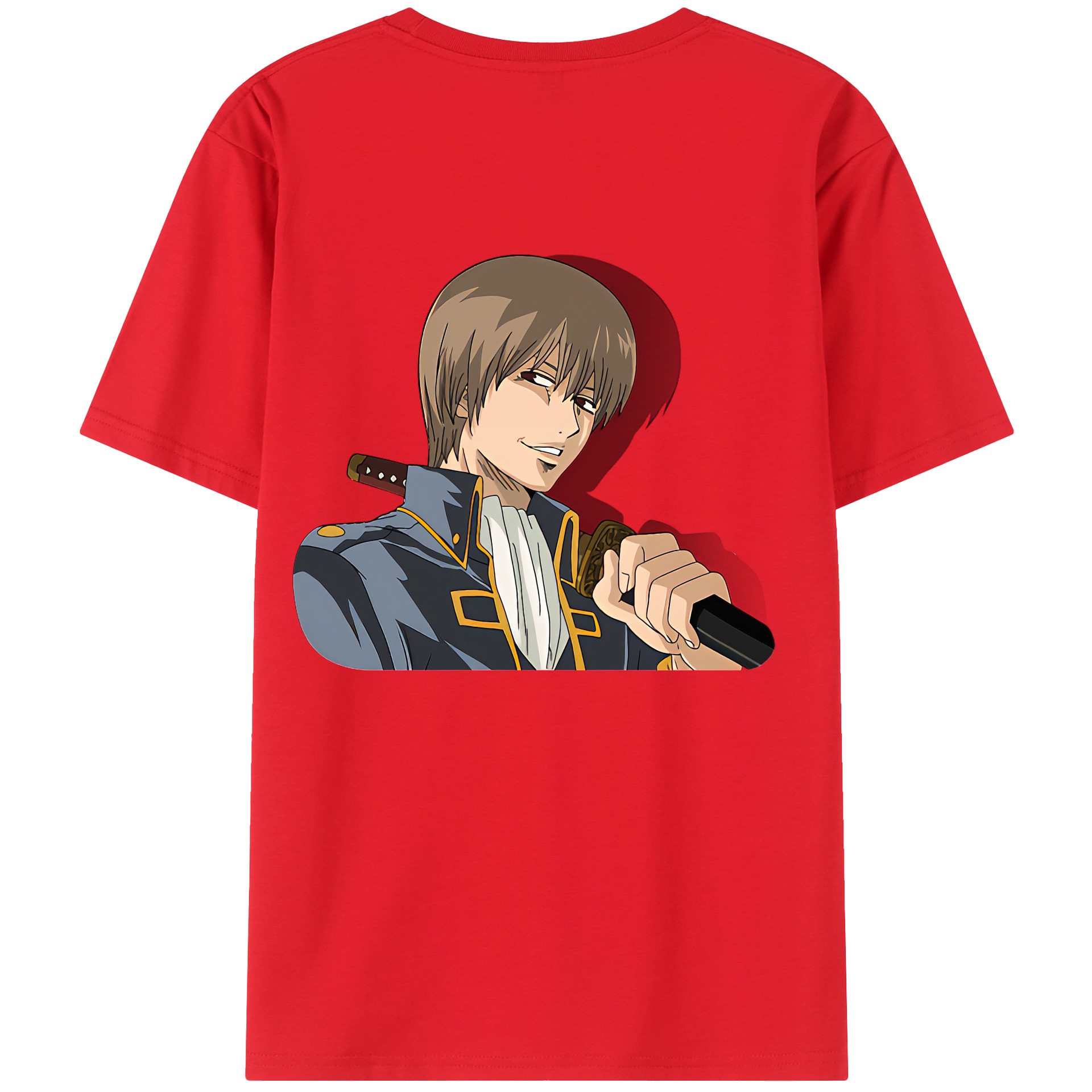 （画像用） ぎんたま 坂田銀時（さかたぎんとき） 神楽 志村新八（しむら しんぱち） GINTAMA Sakata Gintoki Kagura Shimura Shinpachi 綿100％半袖Tシャツ（背面プリント）