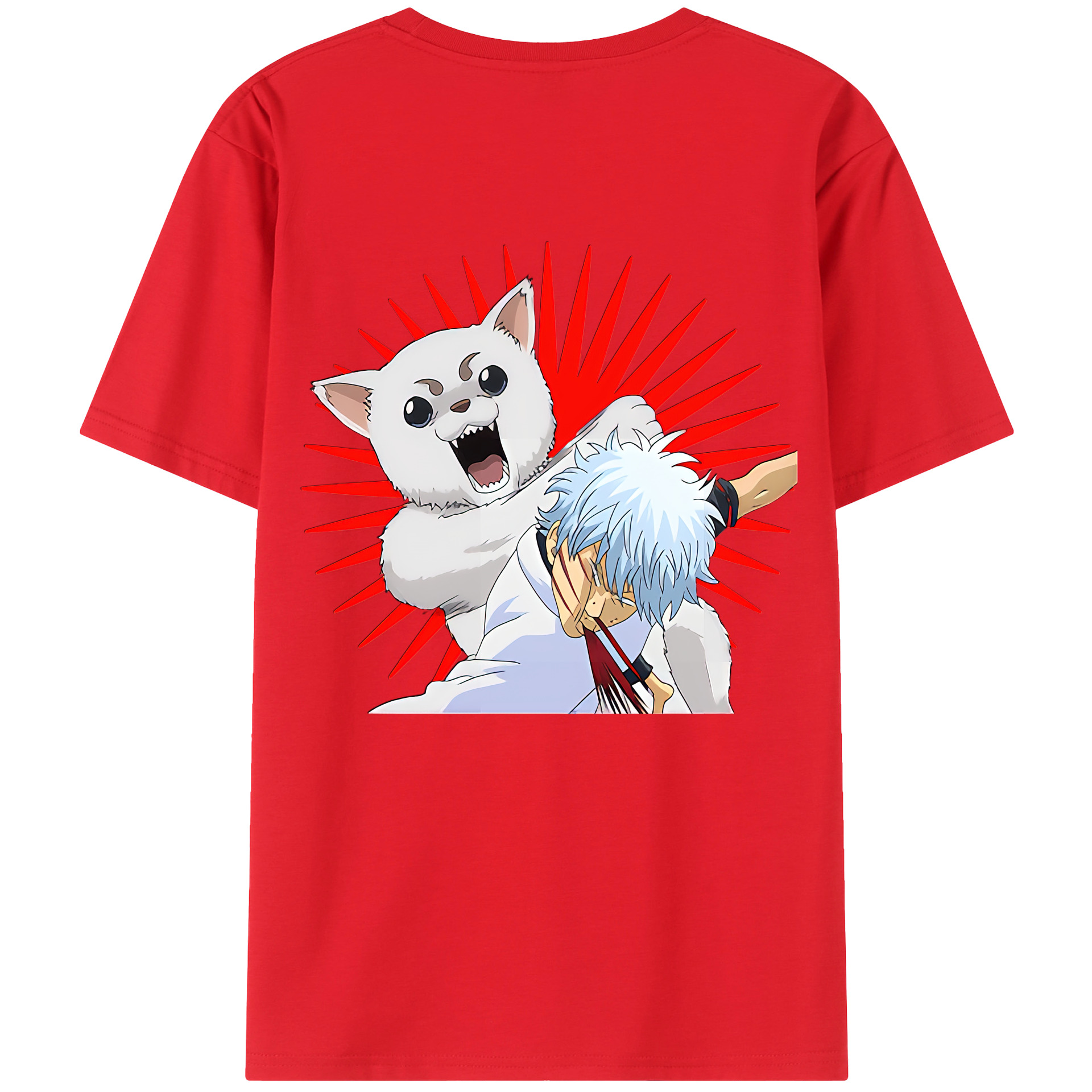（画像用） ぎんたま 坂田銀時（さかたぎんとき） 神楽 志村新八（しむら しんぱち） GINTAMA Sakata Gintoki Kagura Shimura Shinpachi 綿100％半袖Tシャツ（背面プリント）