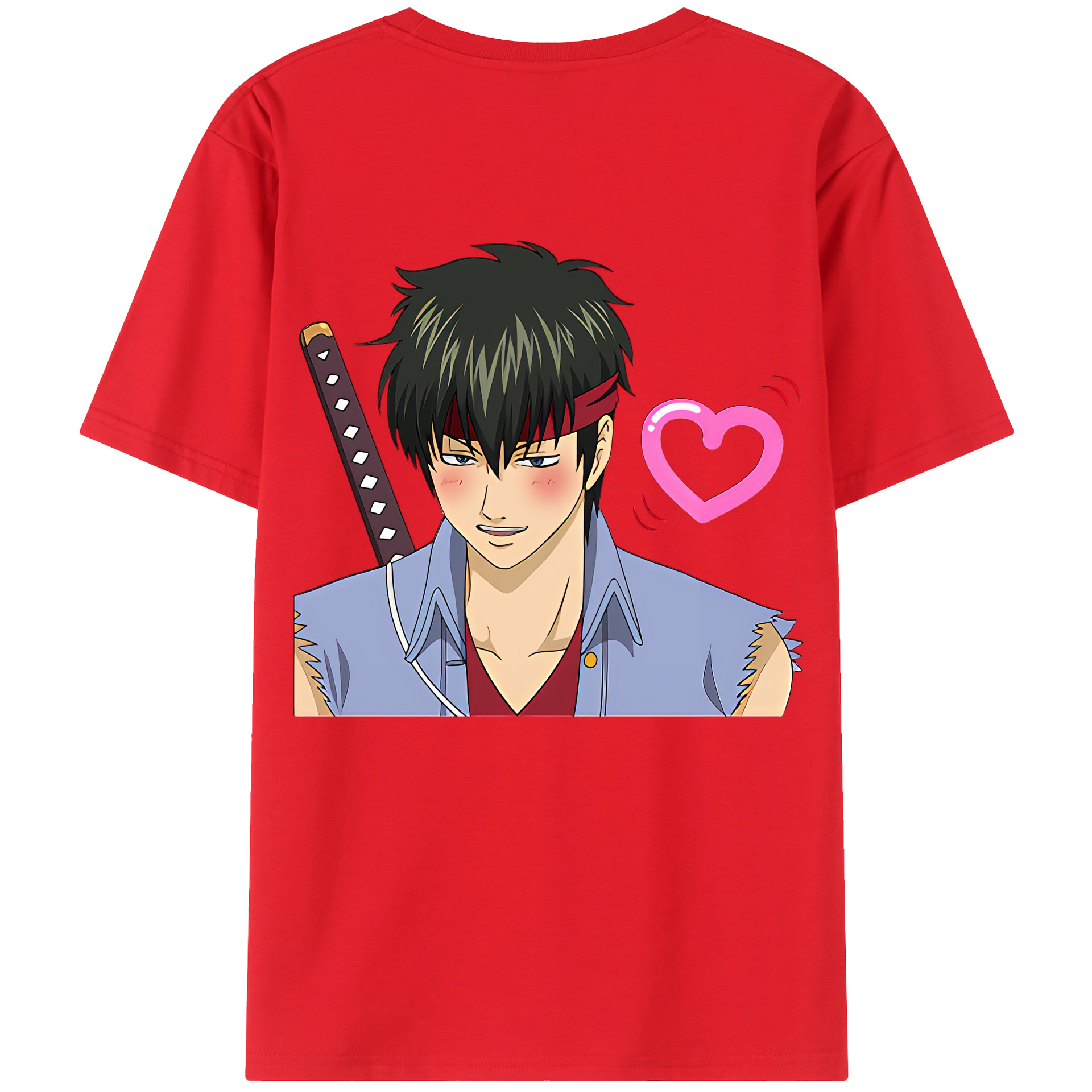 （画像用） ぎんたま 坂田銀時（さかたぎんとき） 神楽 志村新八（しむら しんぱち） GINTAMA Sakata Gintoki Kagura Shimura Shinpachi 綿100％半袖Tシャツ（背面プリント）