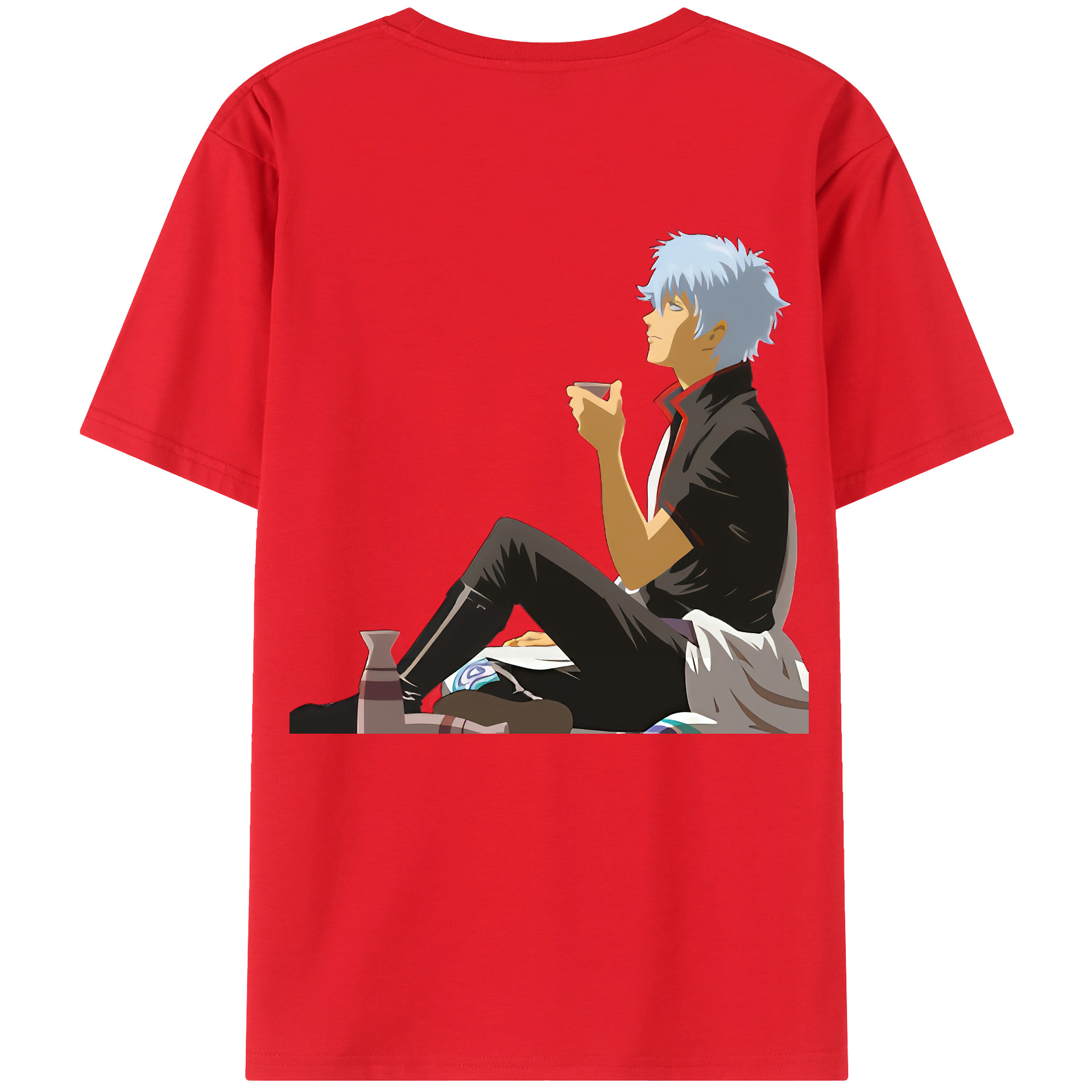 （画像用） ぎんたま 坂田銀時（さかたぎんとき） 神楽 志村新八（しむら しんぱち） GINTAMA Sakata Gintoki Kagura Shimura Shinpachi 綿100％半袖Tシャツ（背面プリント）