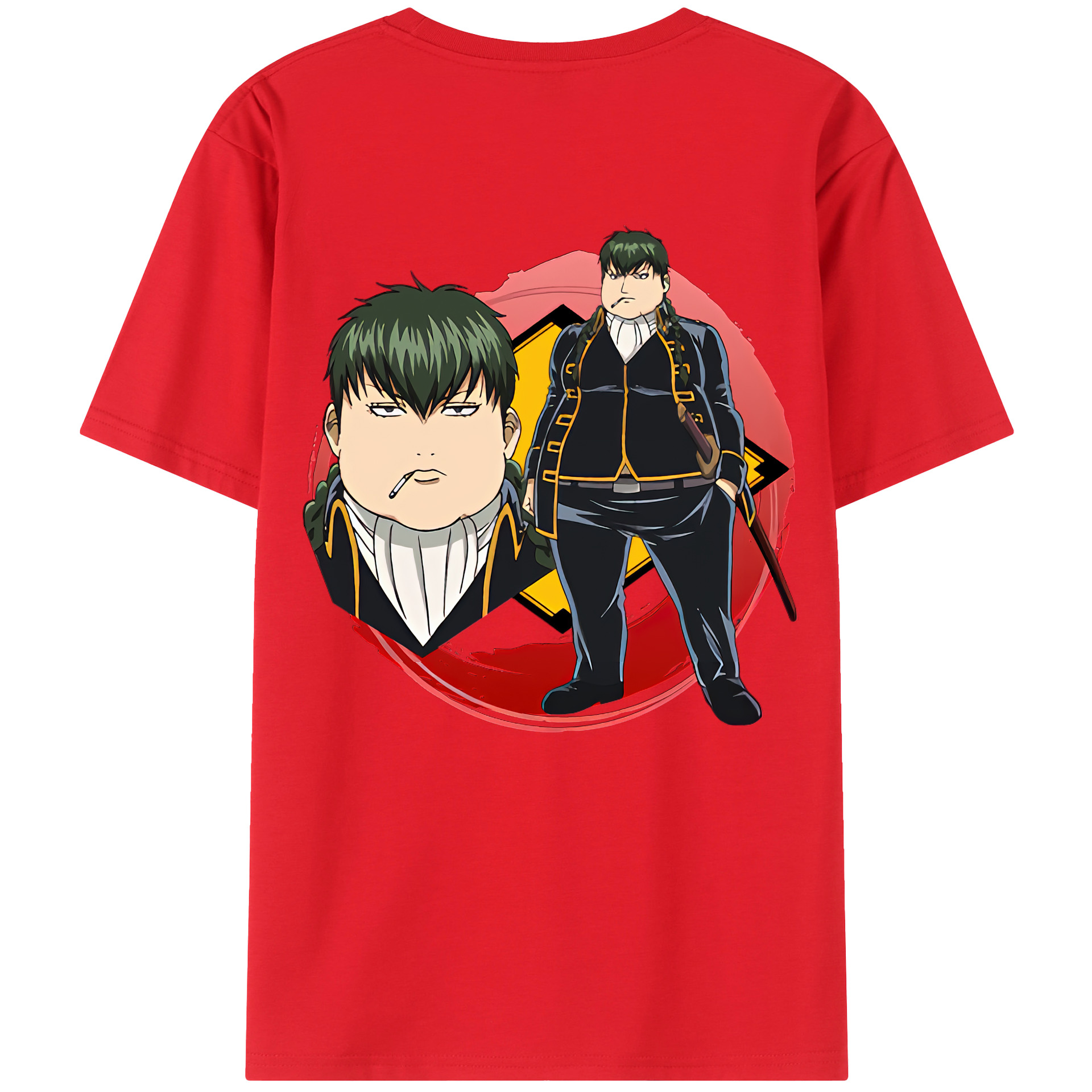 （画像用） ぎんたま 坂田銀時（さかたぎんとき） 神楽 志村新八（しむら しんぱち） GINTAMA Sakata Gintoki Kagura Shimura Shinpachi 綿100％半袖Tシャツ（背面プリント）
