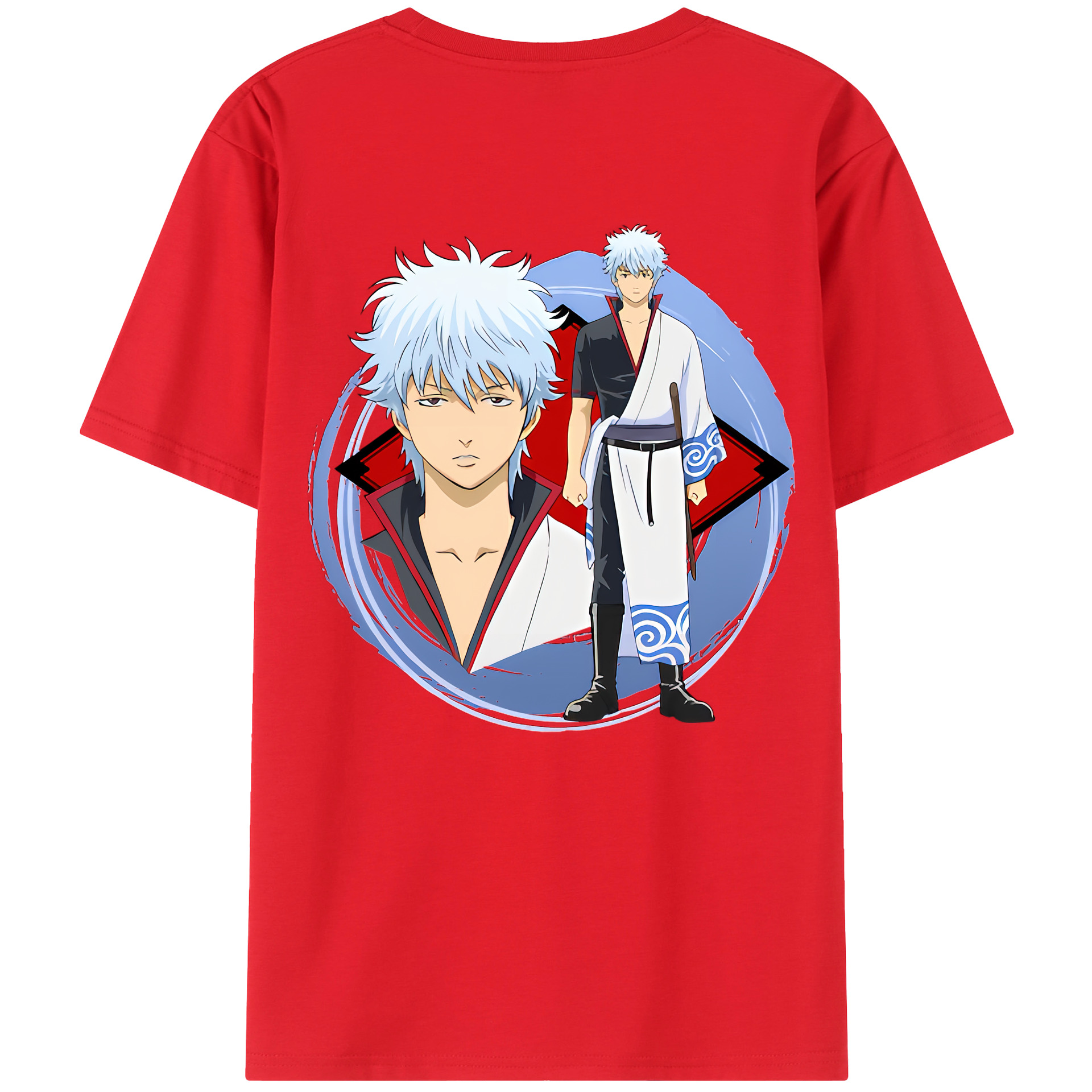 （画像用） ぎんたま 坂田銀時（さかたぎんとき） 神楽 志村新八（しむら しんぱち） GINTAMA Sakata Gintoki Kagura Shimura Shinpachi 綿100％半袖Tシャツ（背面プリント）