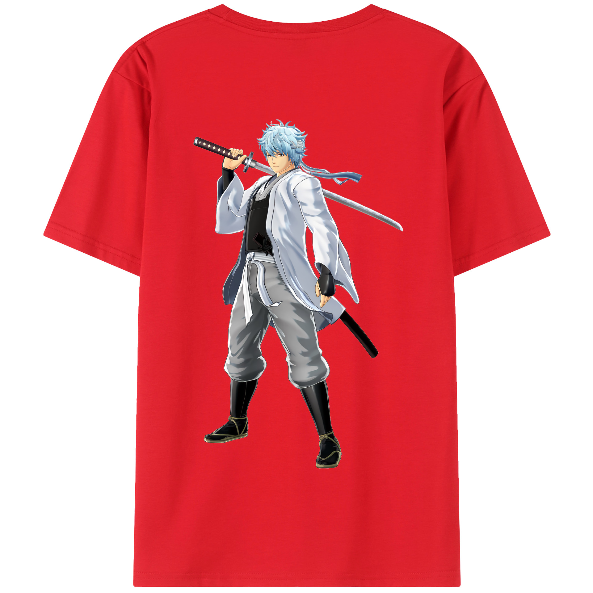 （画像用） ぎんたま 坂田銀時（さかたぎんとき） 神楽 志村新八（しむら しんぱち） GINTAMA Sakata Gintoki Kagura Shimura Shinpachi 綿100％半袖Tシャツ（背面プリント）
