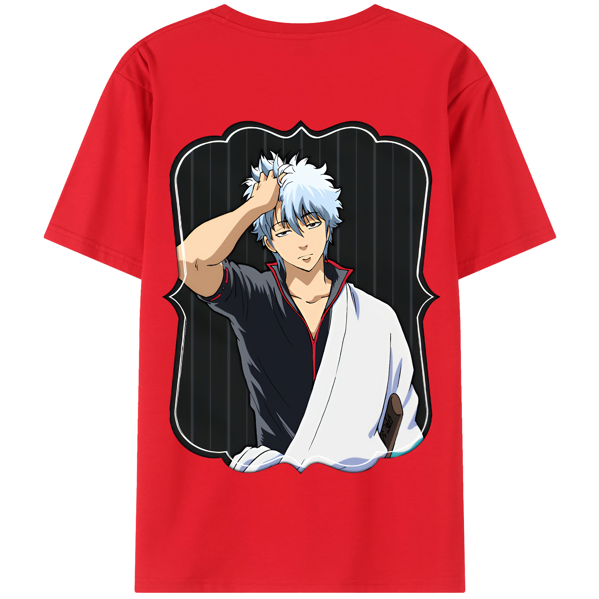 （画像用） ぎんたま 坂田銀時（さかたぎんとき） 神楽 志村新八（しむら しんぱち） GINTAMA Sakata Gintoki Kagura Shimura Shinpachi 綿100％半袖Tシャツ（背面プリント）