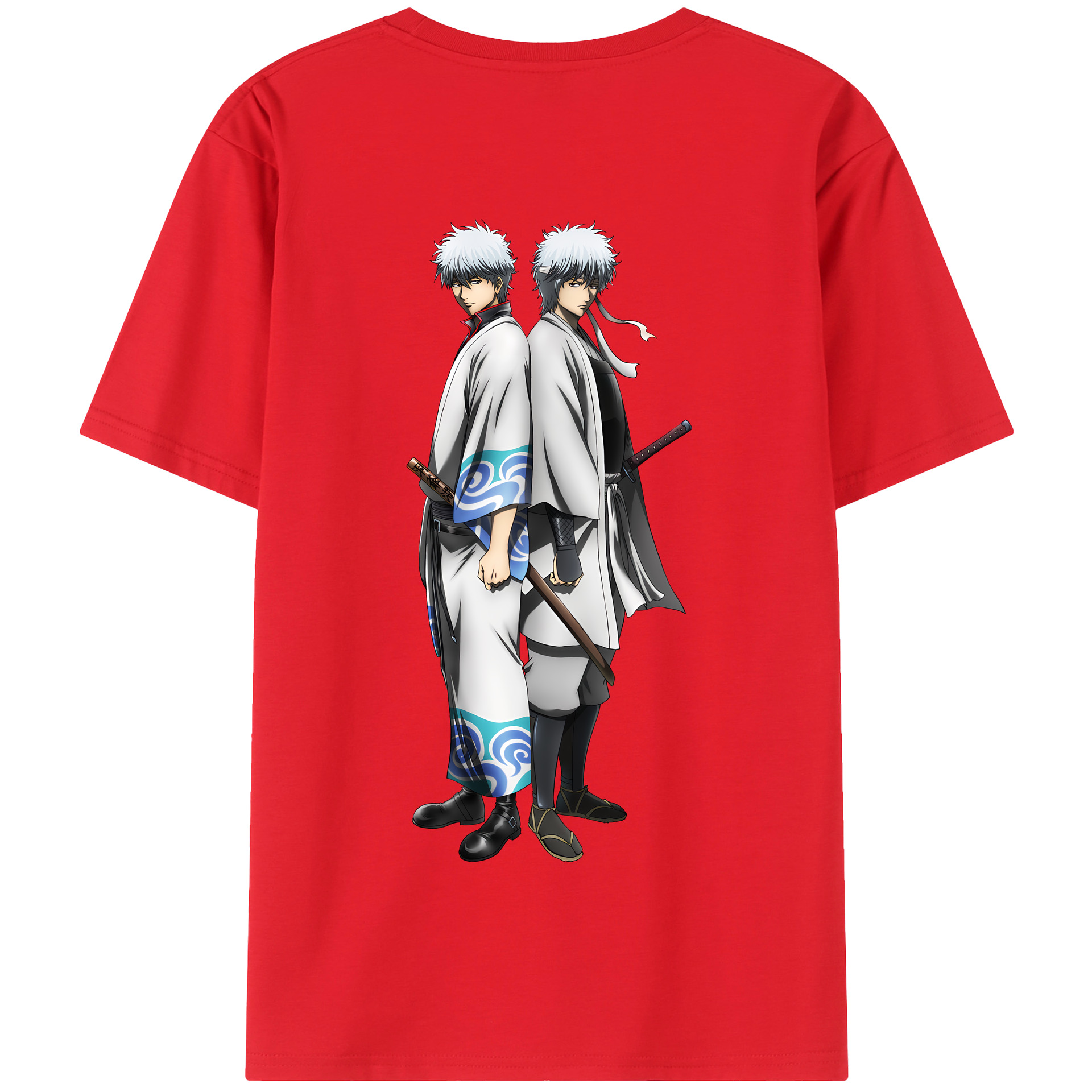 （画像用） ぎんたま 坂田銀時（さかたぎんとき） 神楽 志村新八（しむら しんぱち） GINTAMA Sakata Gintoki Kagura Shimura Shinpachi 綿100％半袖Tシャツ（背面プリント）