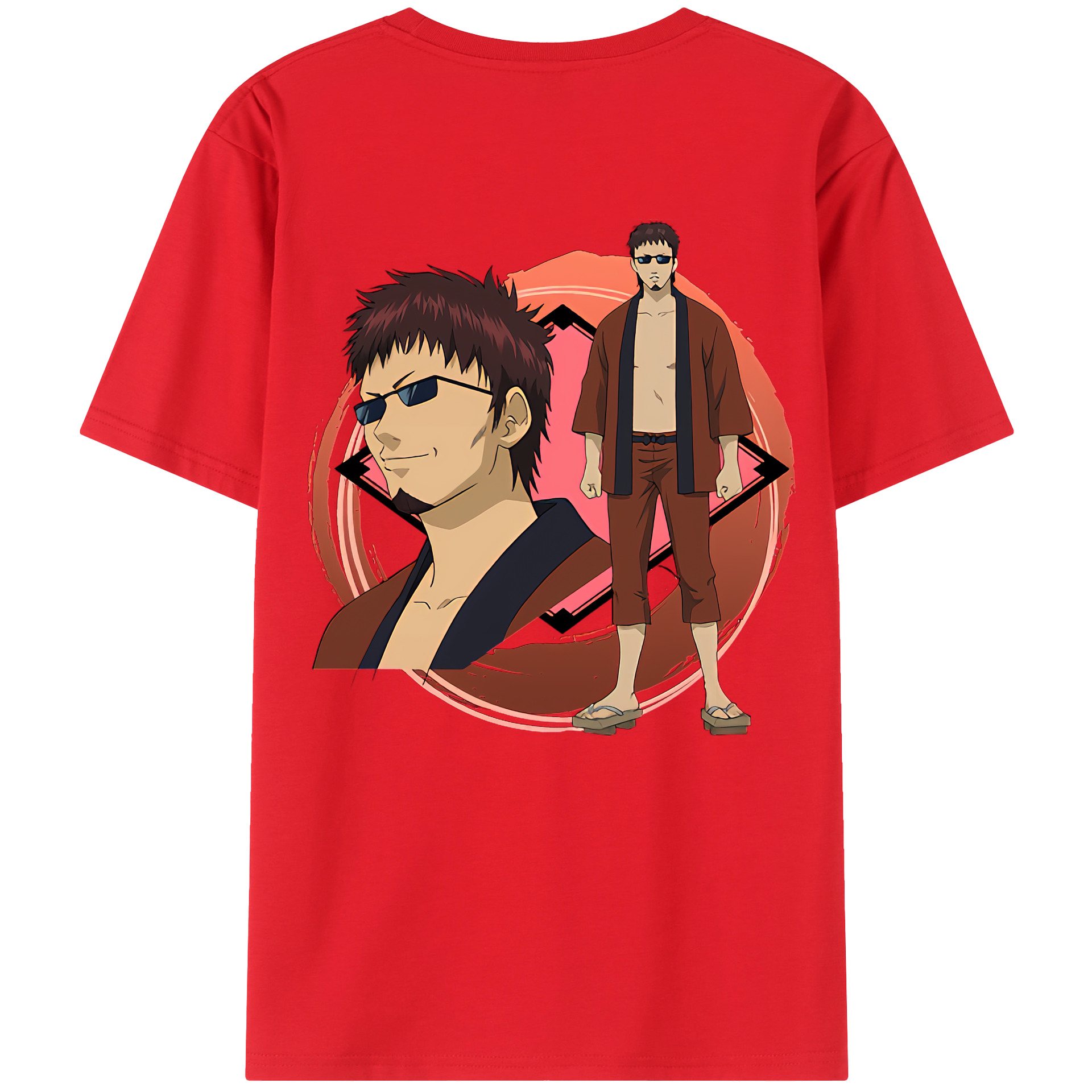 （画像用） ぎんたま 坂田銀時（さかたぎんとき） 神楽 志村新八（しむら しんぱち） GINTAMA Sakata Gintoki Kagura Shimura Shinpachi 綿100％半袖Tシャツ（背面プリント）