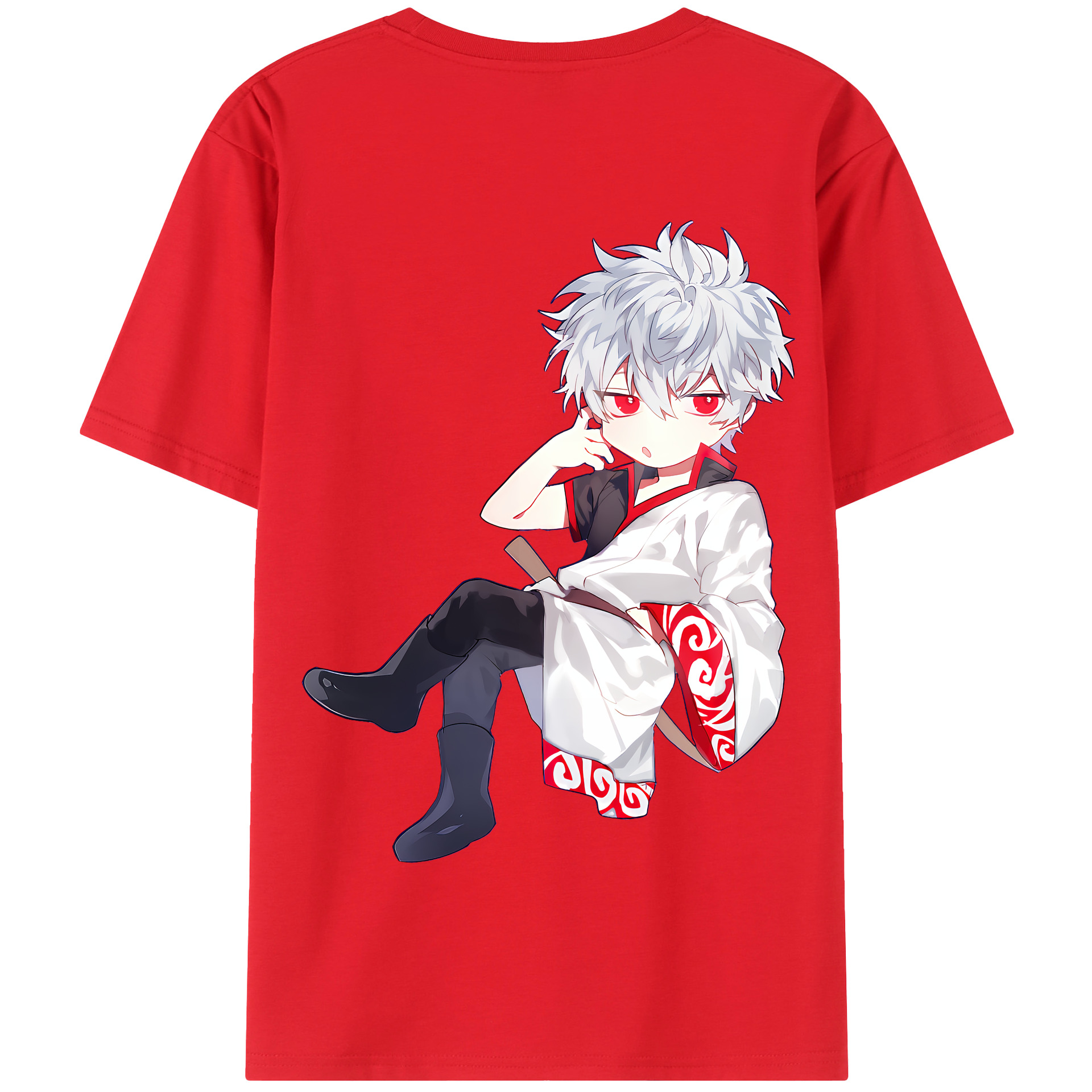 （画像用） ぎんたま 坂田銀時（さかたぎんとき） 神楽 志村新八（しむら しんぱち） GINTAMA Sakata Gintoki Kagura Shimura Shinpachi 綿100％半袖Tシャツ（背面プリント）
