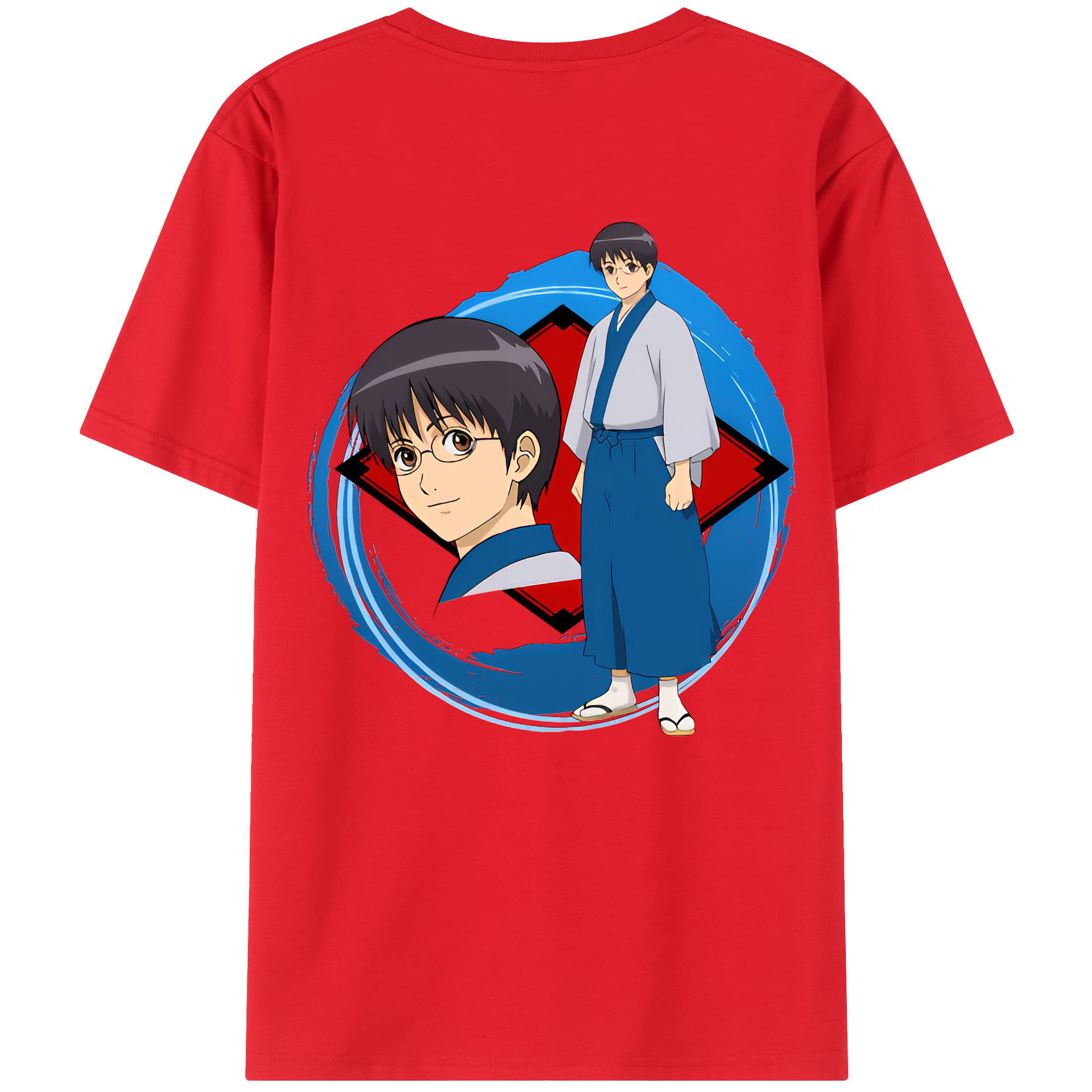 （画像用） ぎんたま 坂田銀時（さかたぎんとき） 神楽 志村新八（しむら しんぱち） GINTAMA Sakata Gintoki Kagura Shimura Shinpachi 綿100％半袖Tシャツ（背面プリント）